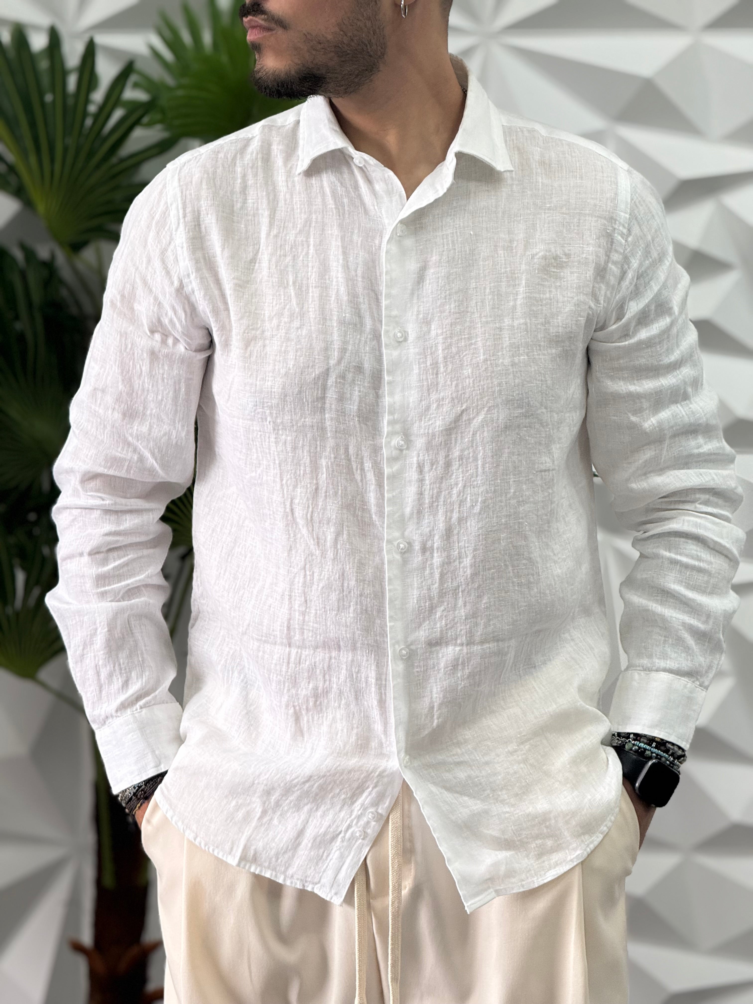 CAMICIA IN LINO BIANCA