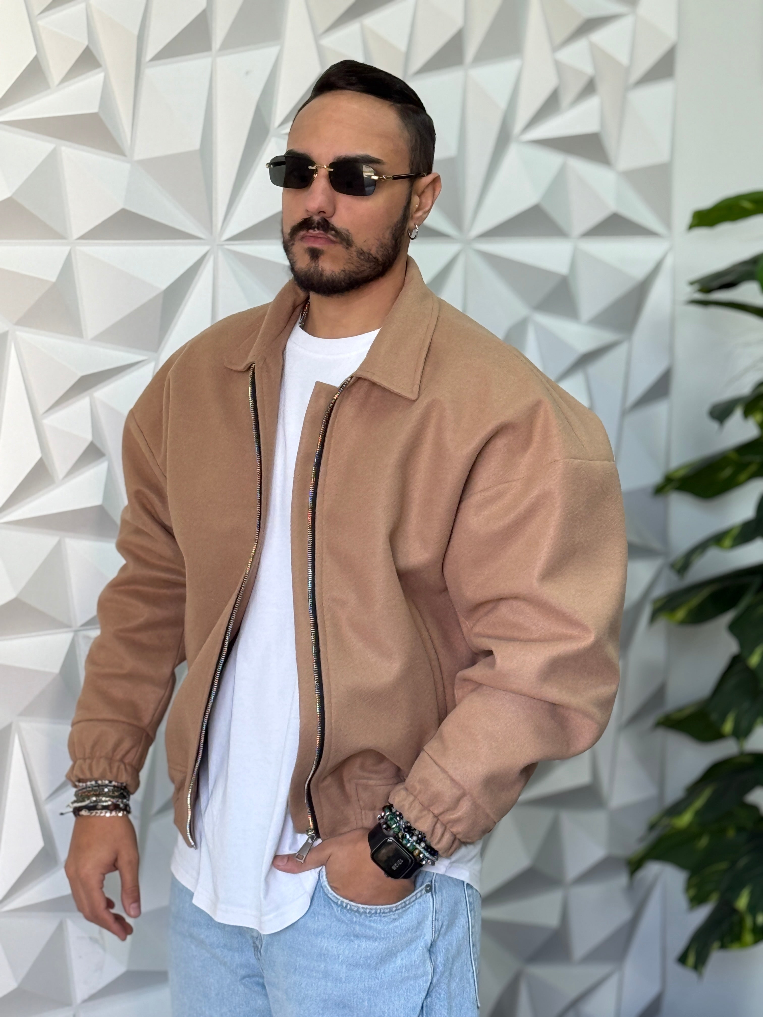 BOMBER BONSAI CAMEL IN TESSUTO   NEW JOB BRAND
