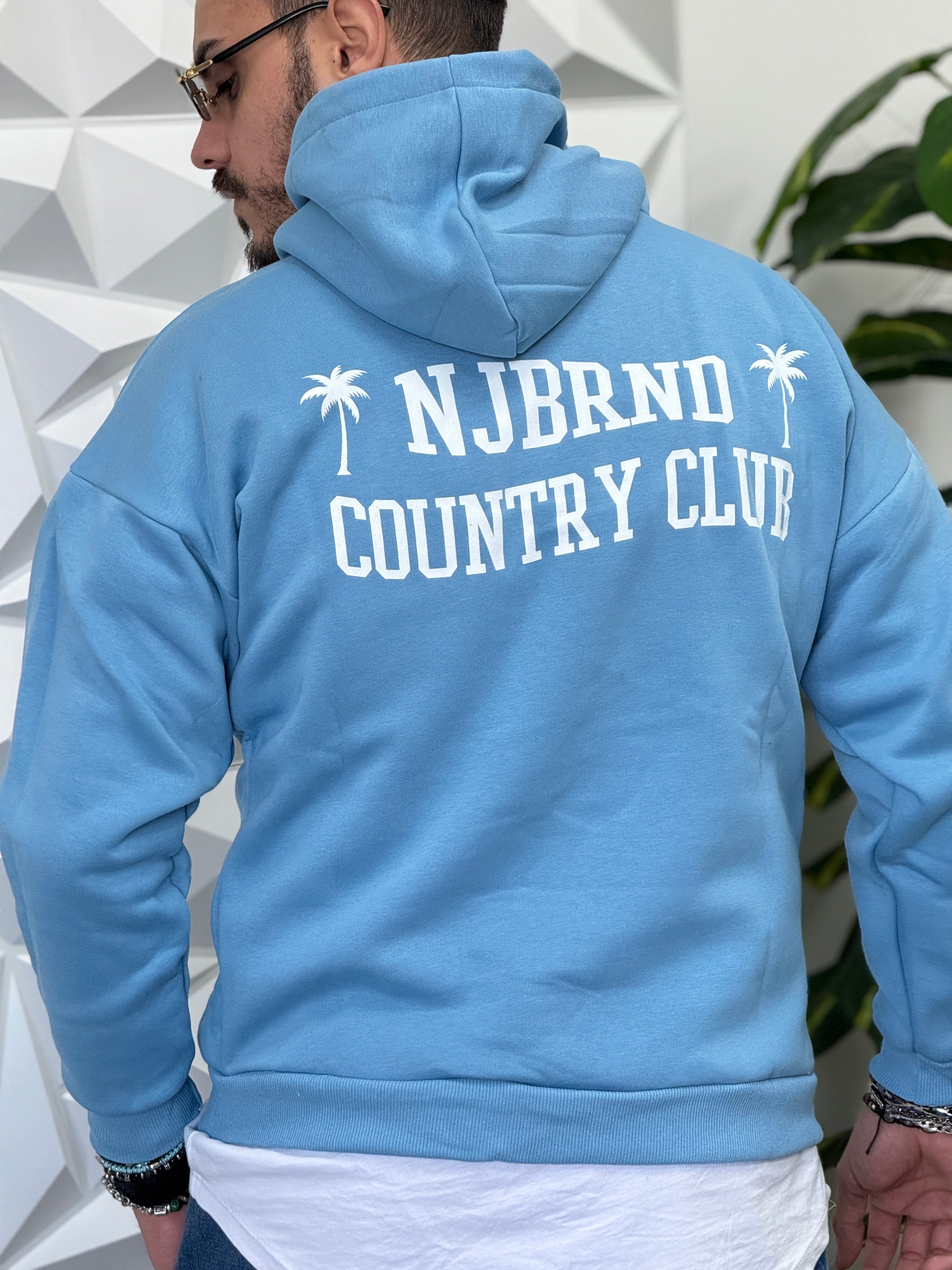 FELPA PALMA OVER CAPPUCCIO CELESTE  NEW JOB BRAND