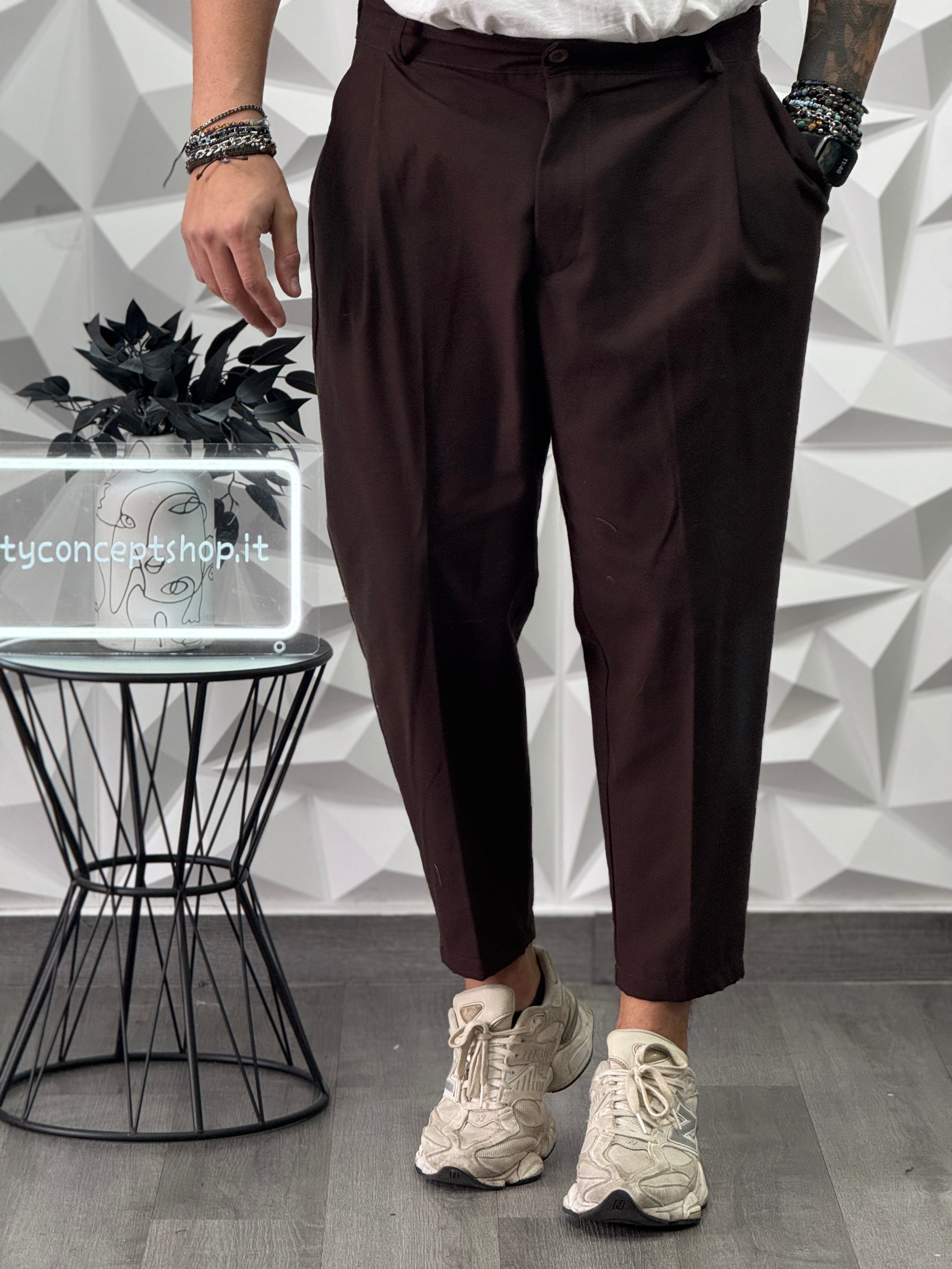 PANTALONE MONTECARLO FW26 MARRONE SCURO  NEW JOB BRAND