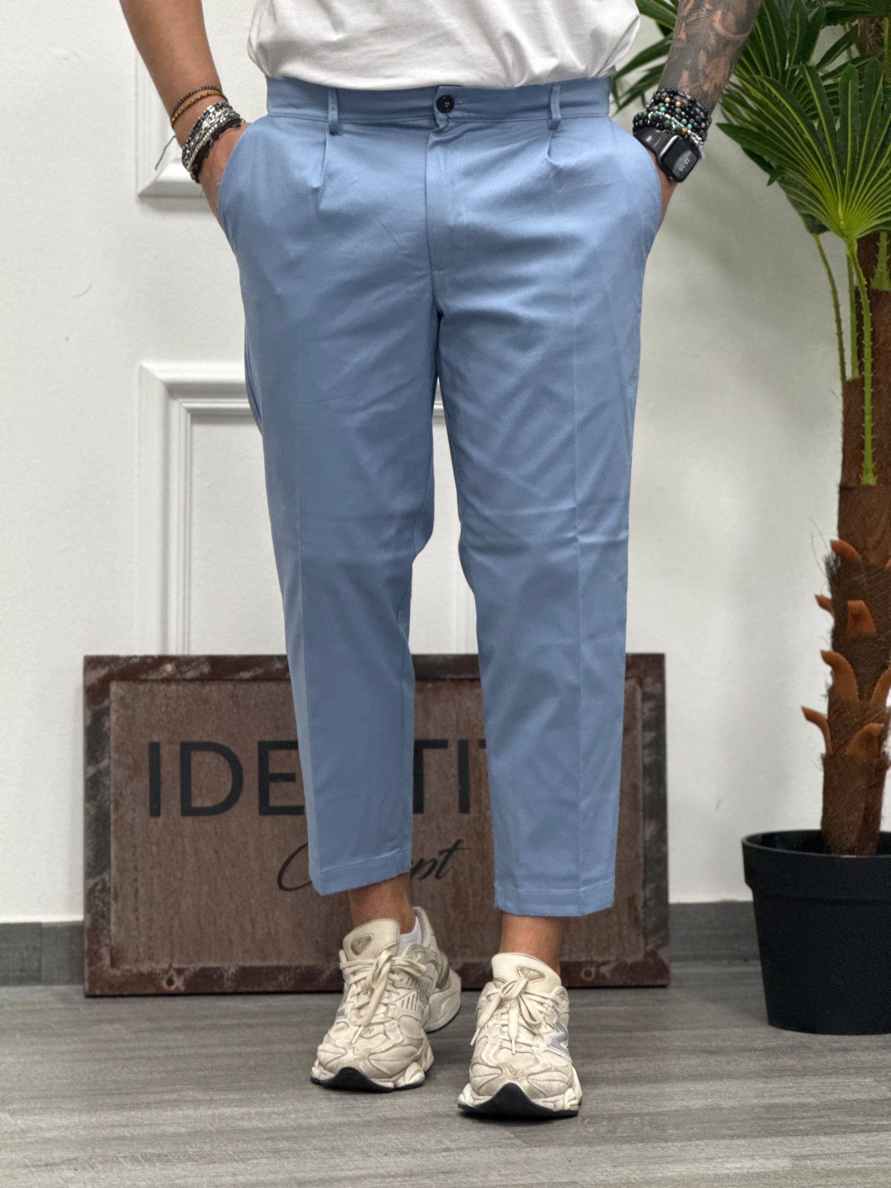 PANTALONE PIGA CELESTE GABARDINA NEW JOB BRAND