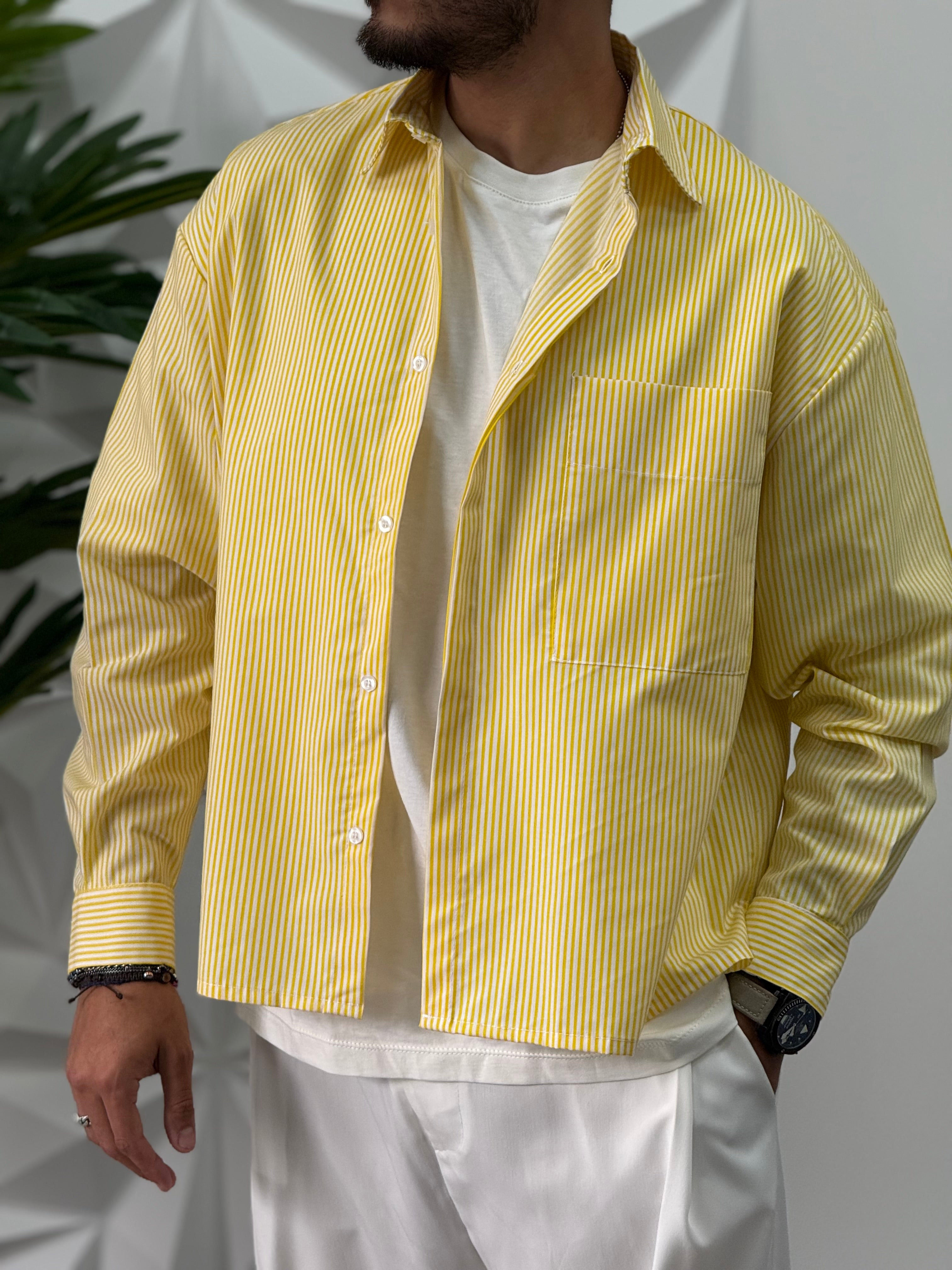 CAMICIA OVER RIGATA NEW JOB BRAND