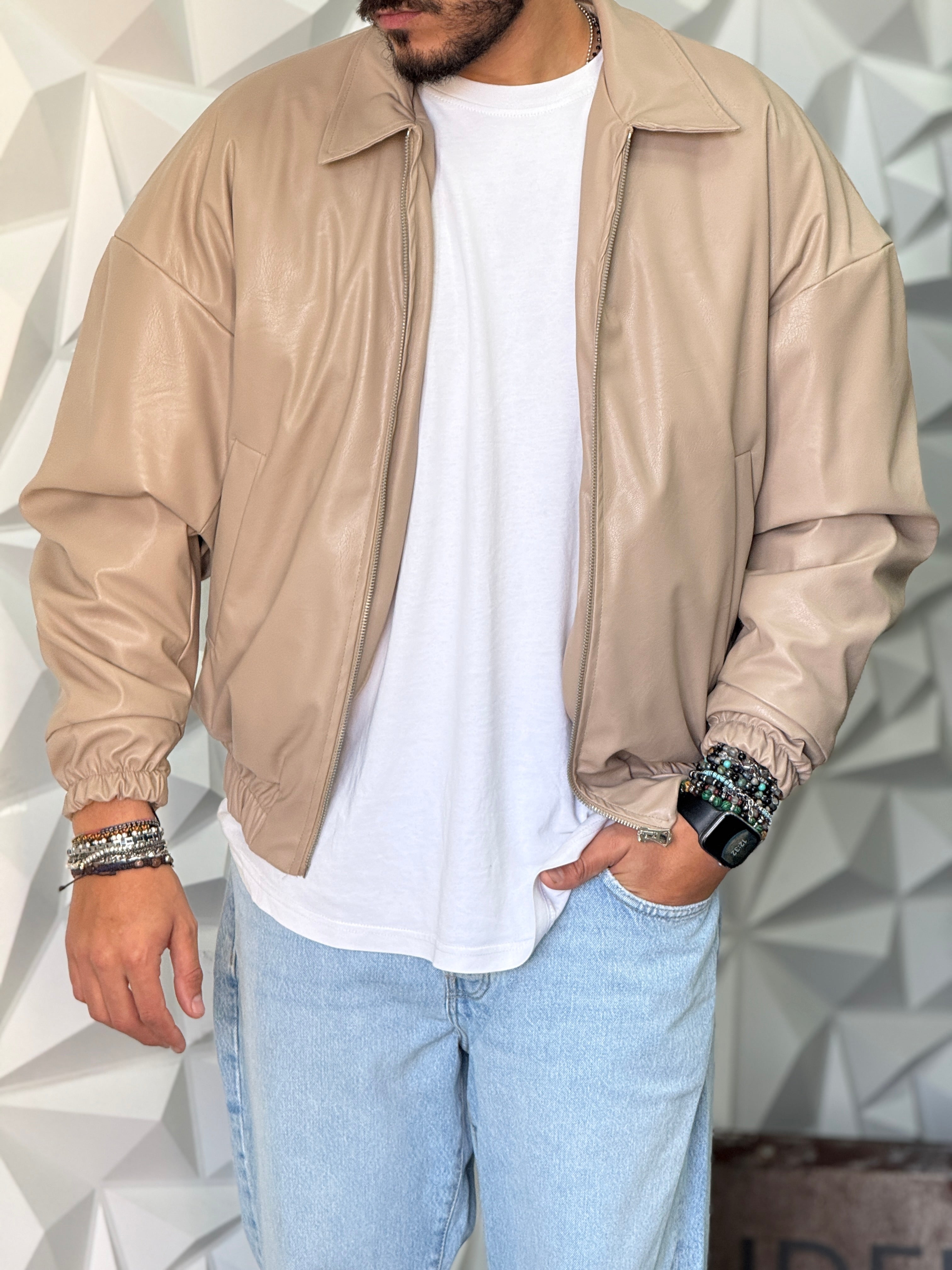 BOMBER BONSAI ECOPELLE BEIGE    NEW JOB BRAND