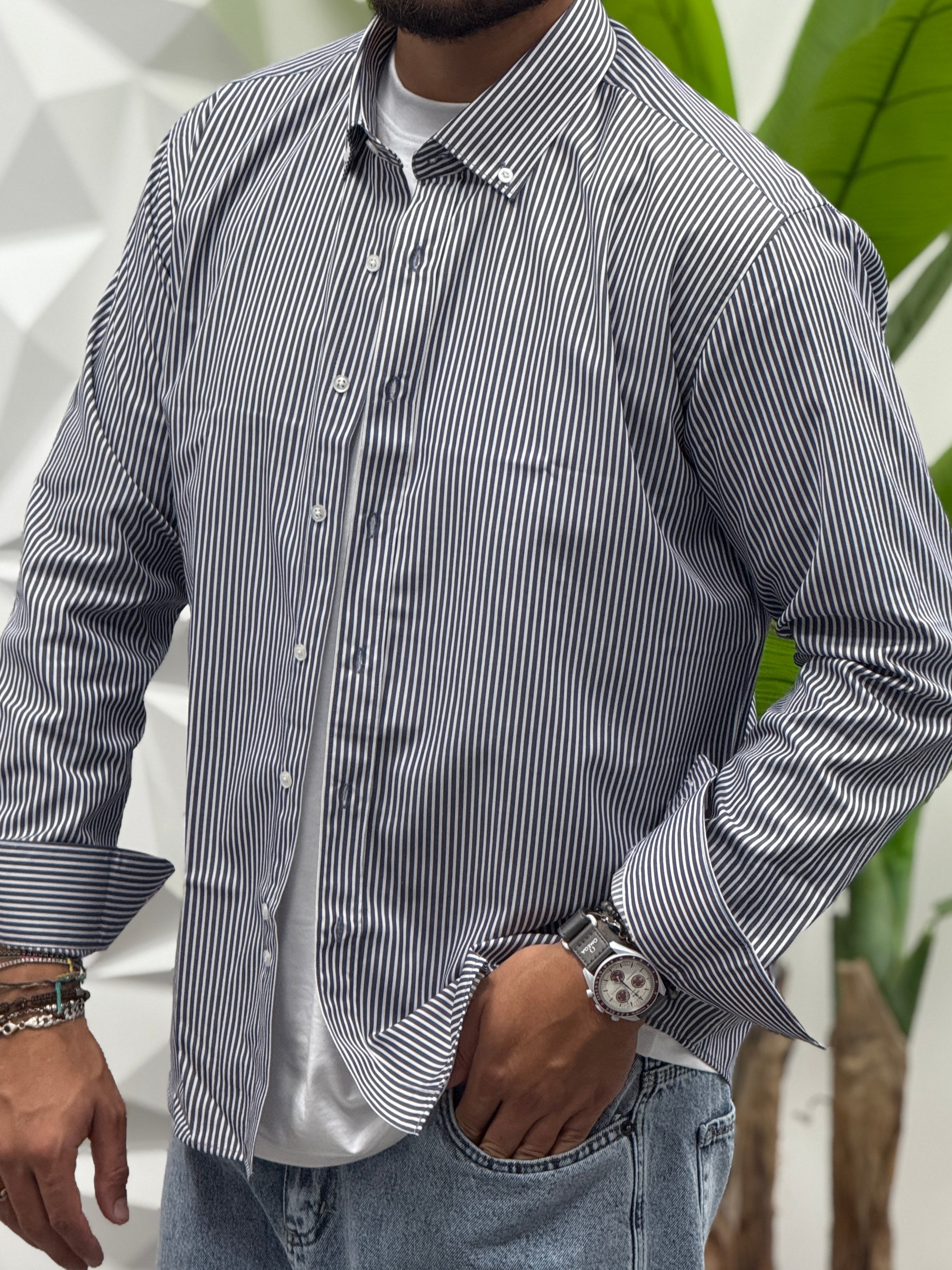 CAMICIA RIGATA BLU  REVAME