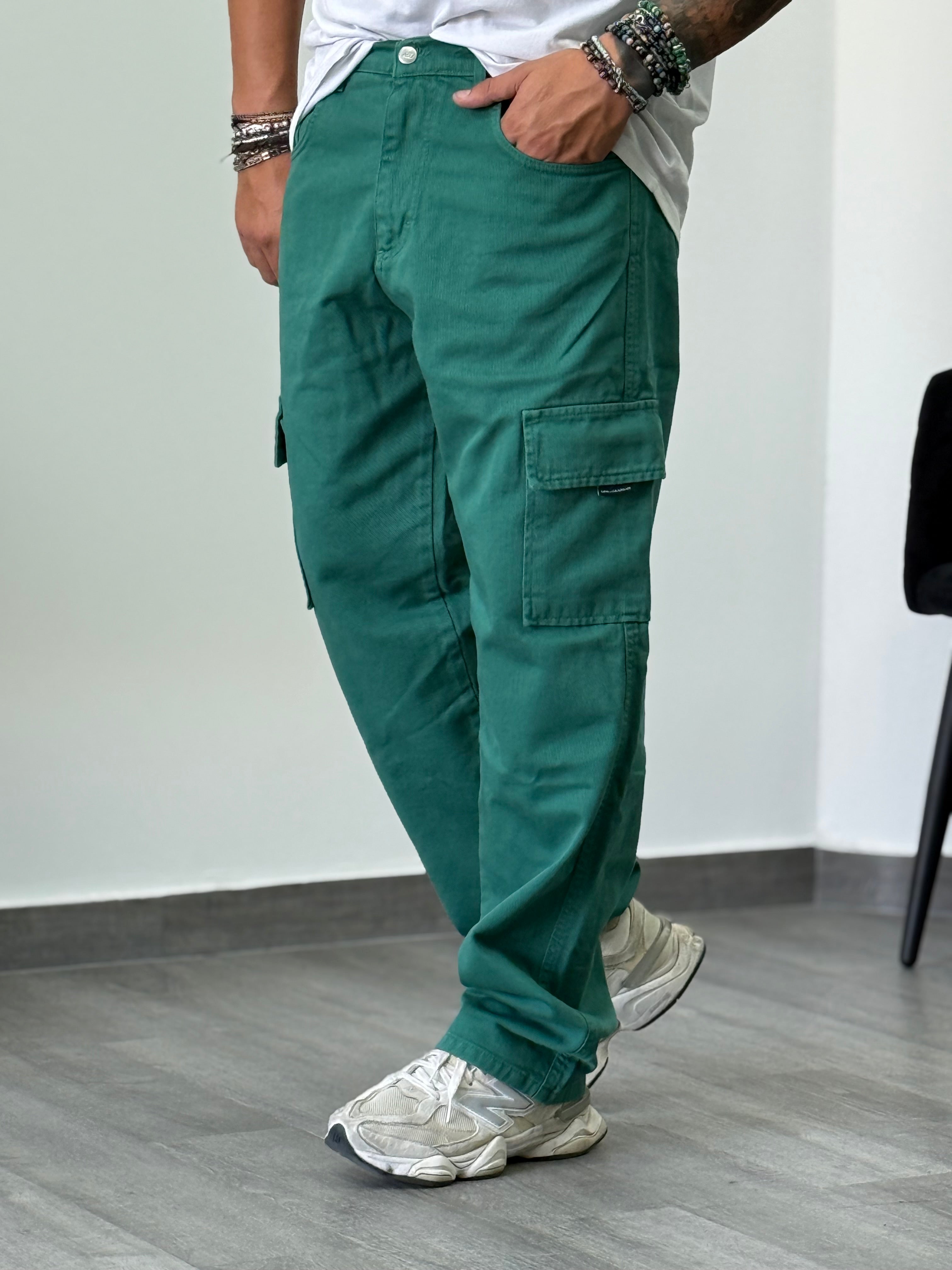 Jeans canoa cargo verde new job brand