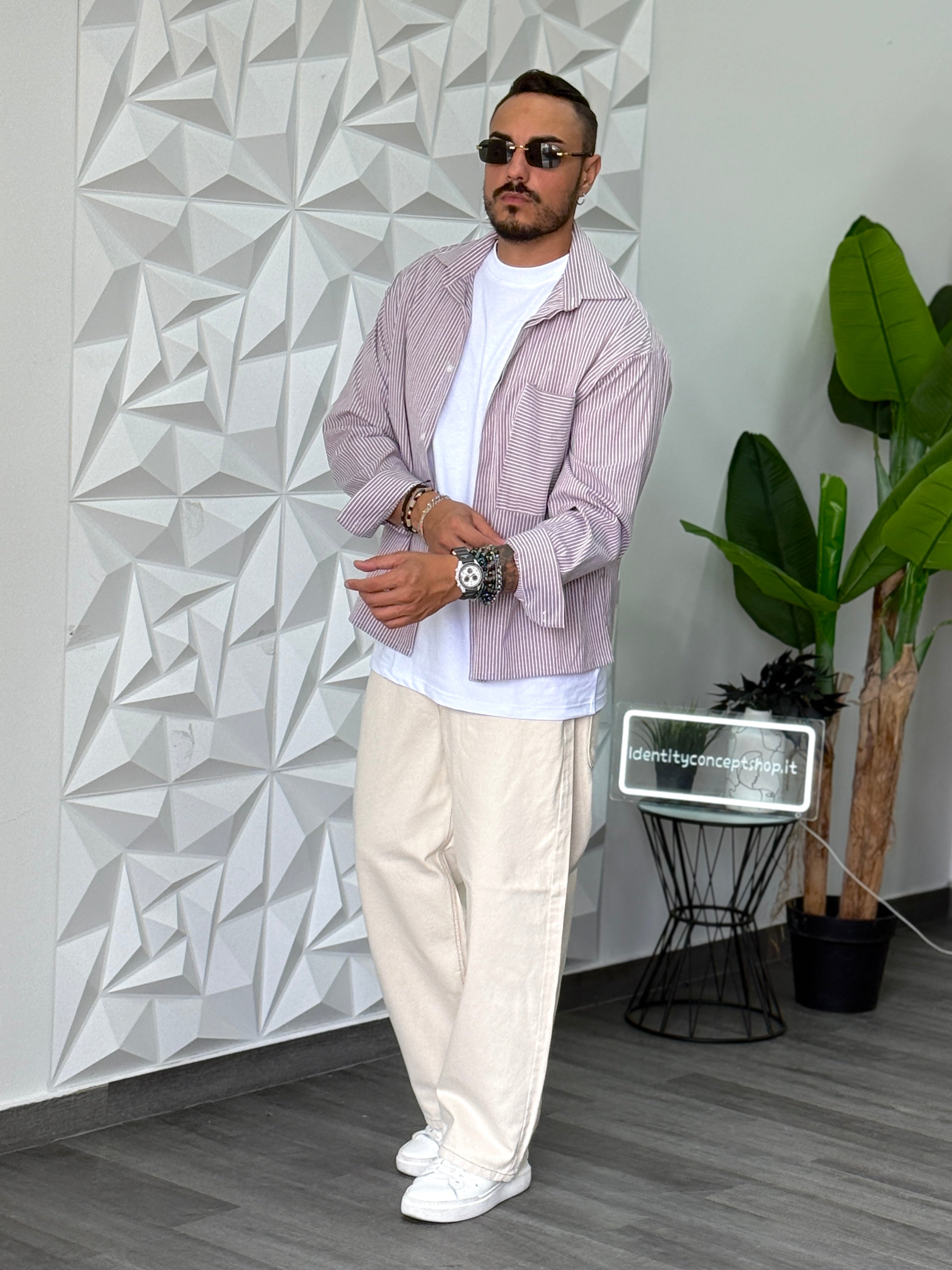 CAMICIA OVER RIGATA  NEW JOB BRAND