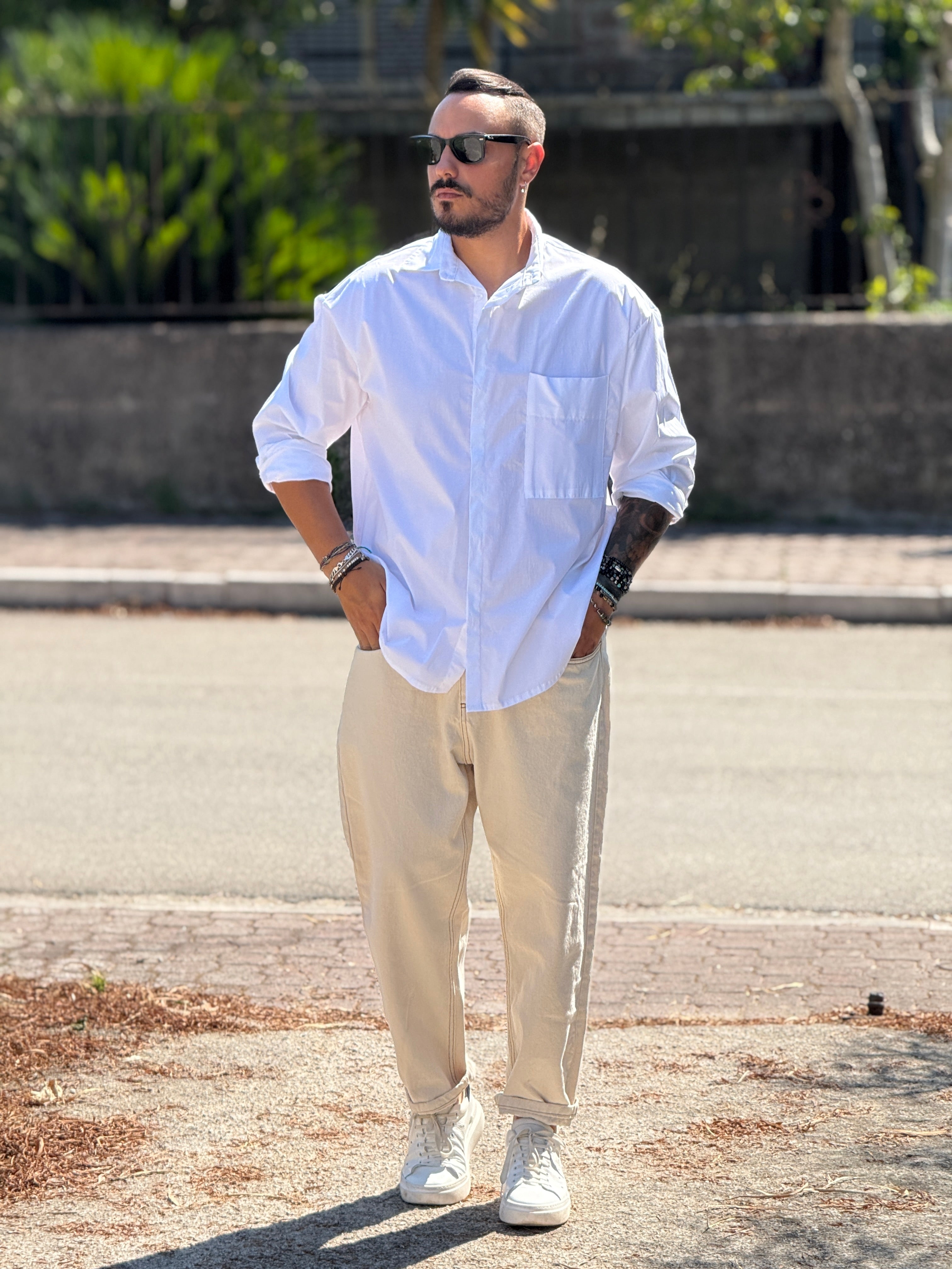 CAMICIA OVERSIZE BIANCA  NEW JOB BRAND