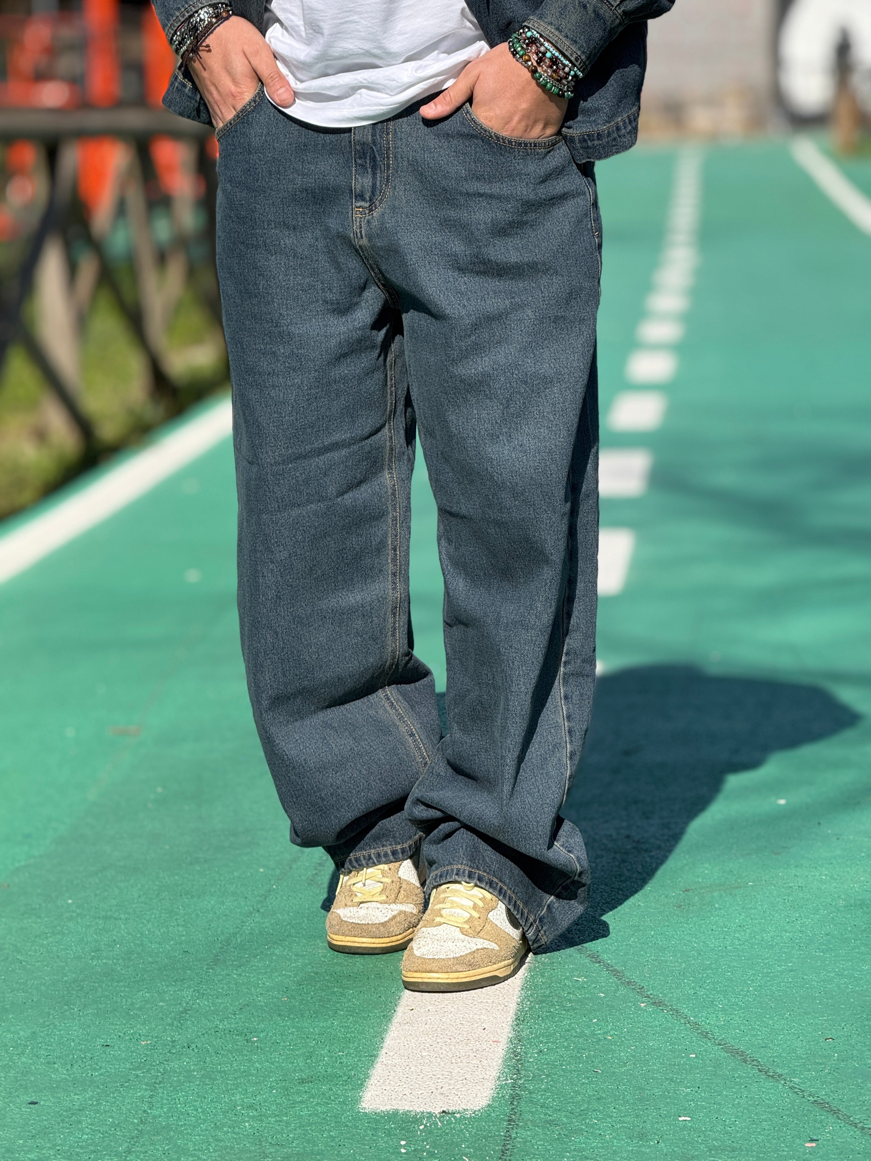 Coordinato sabbiato in jeans   New Job Brand