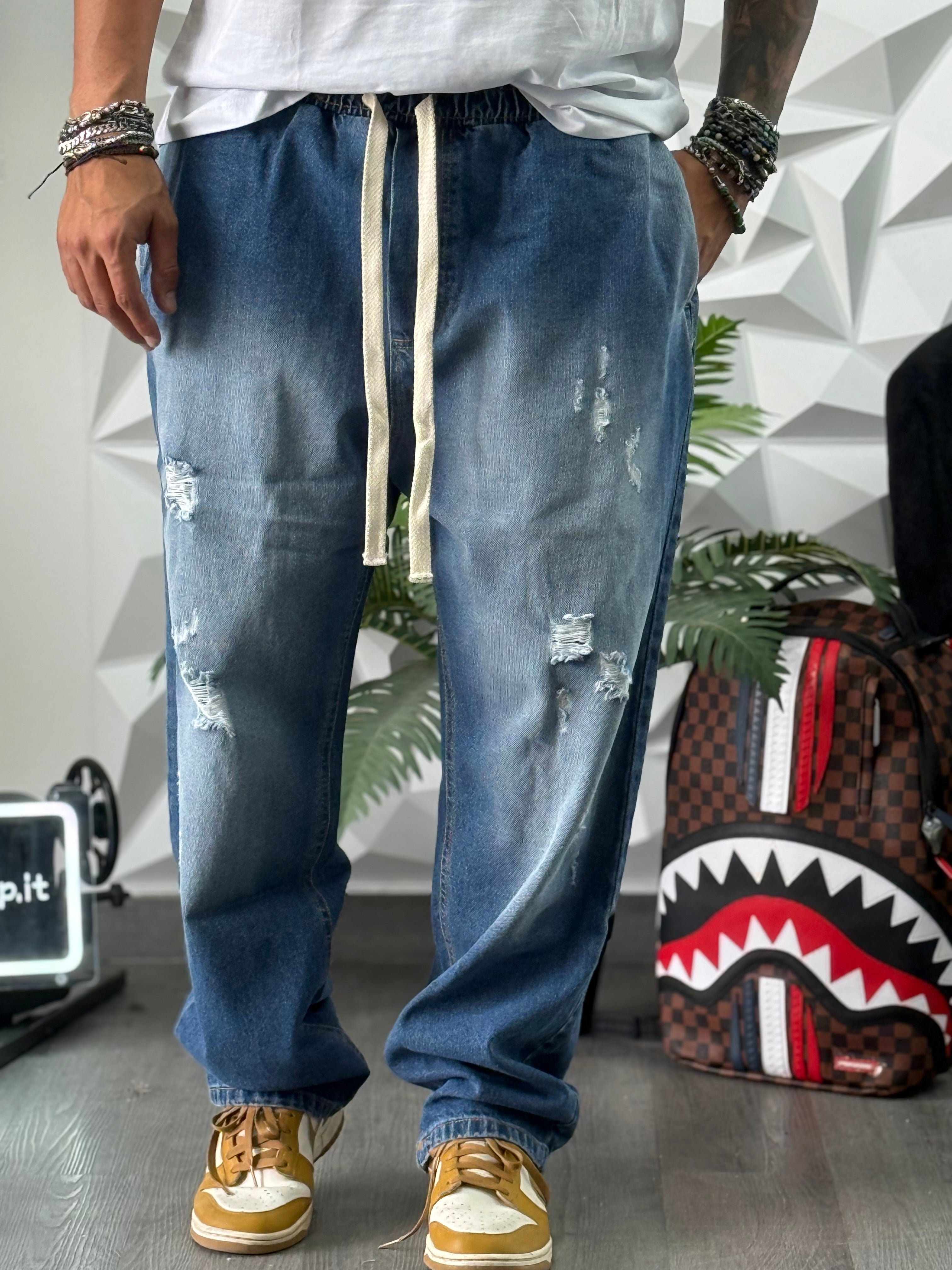Pantalaccio Jeans canoa laccio lavaggio medio  new job brand