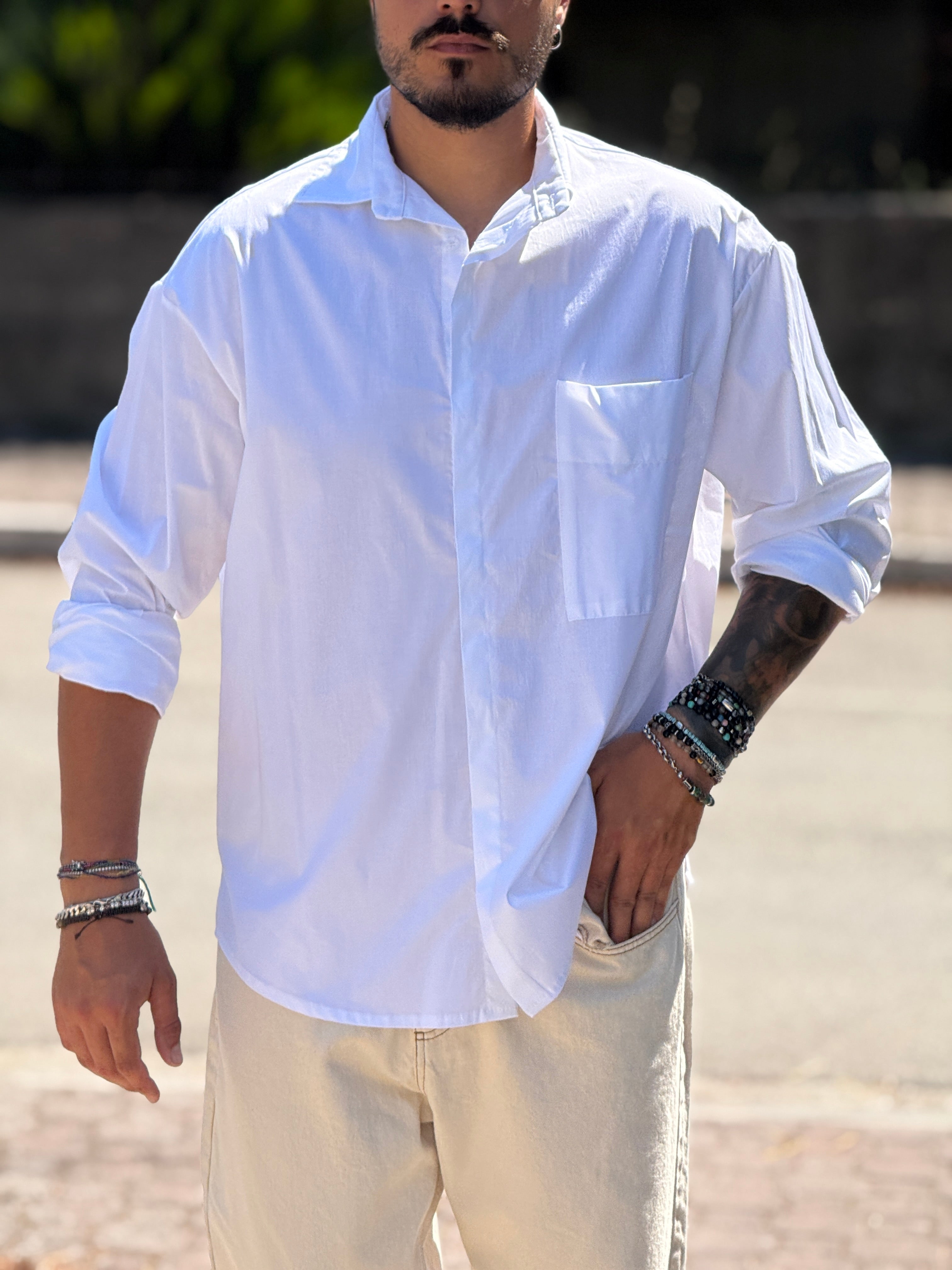 CAMICIA OVERSIZE BIANCA  NEW JOB BRAND