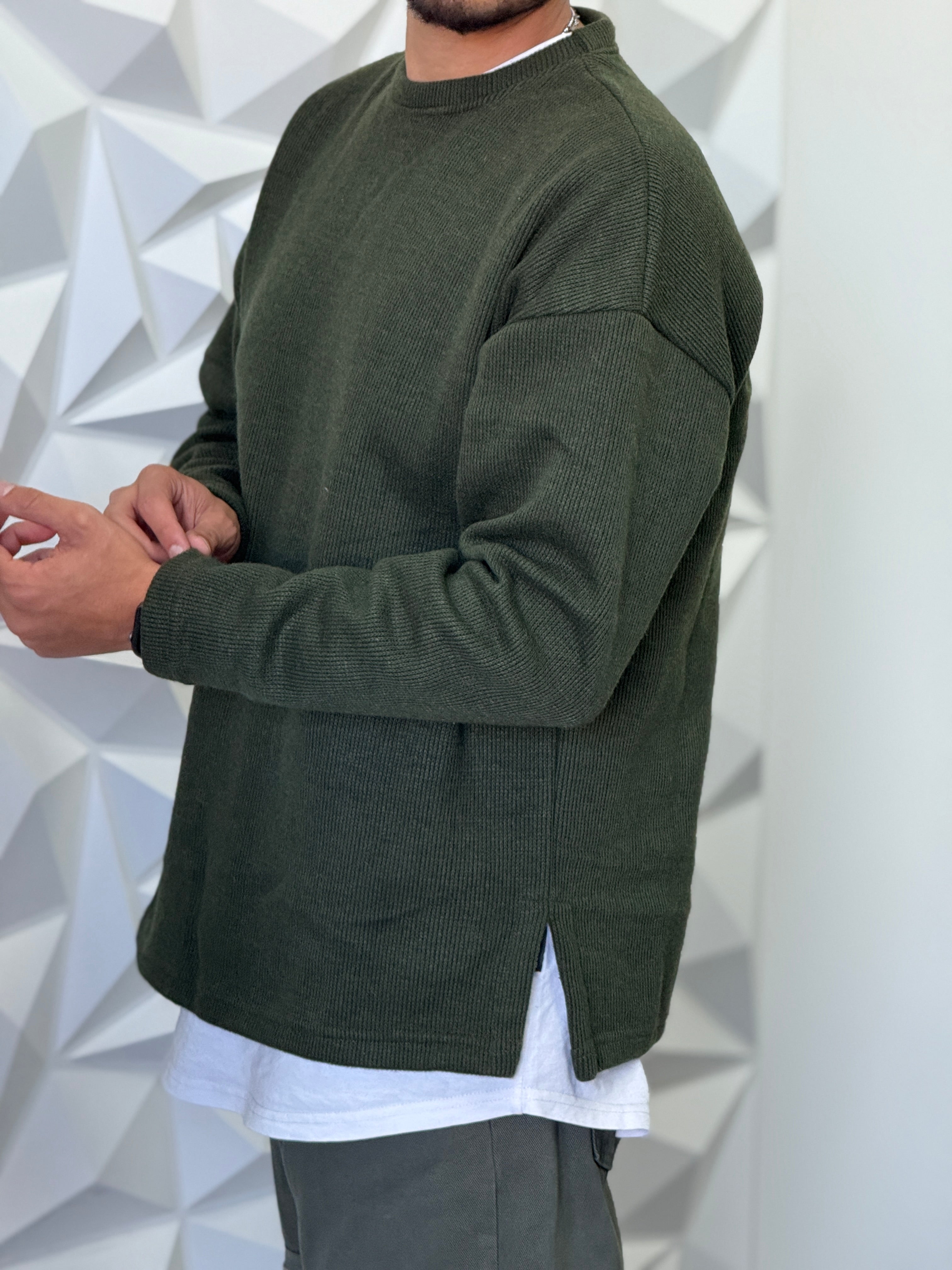 PULLOVER OVERSIZE SPACCO VERDE NEW JOB BRAND