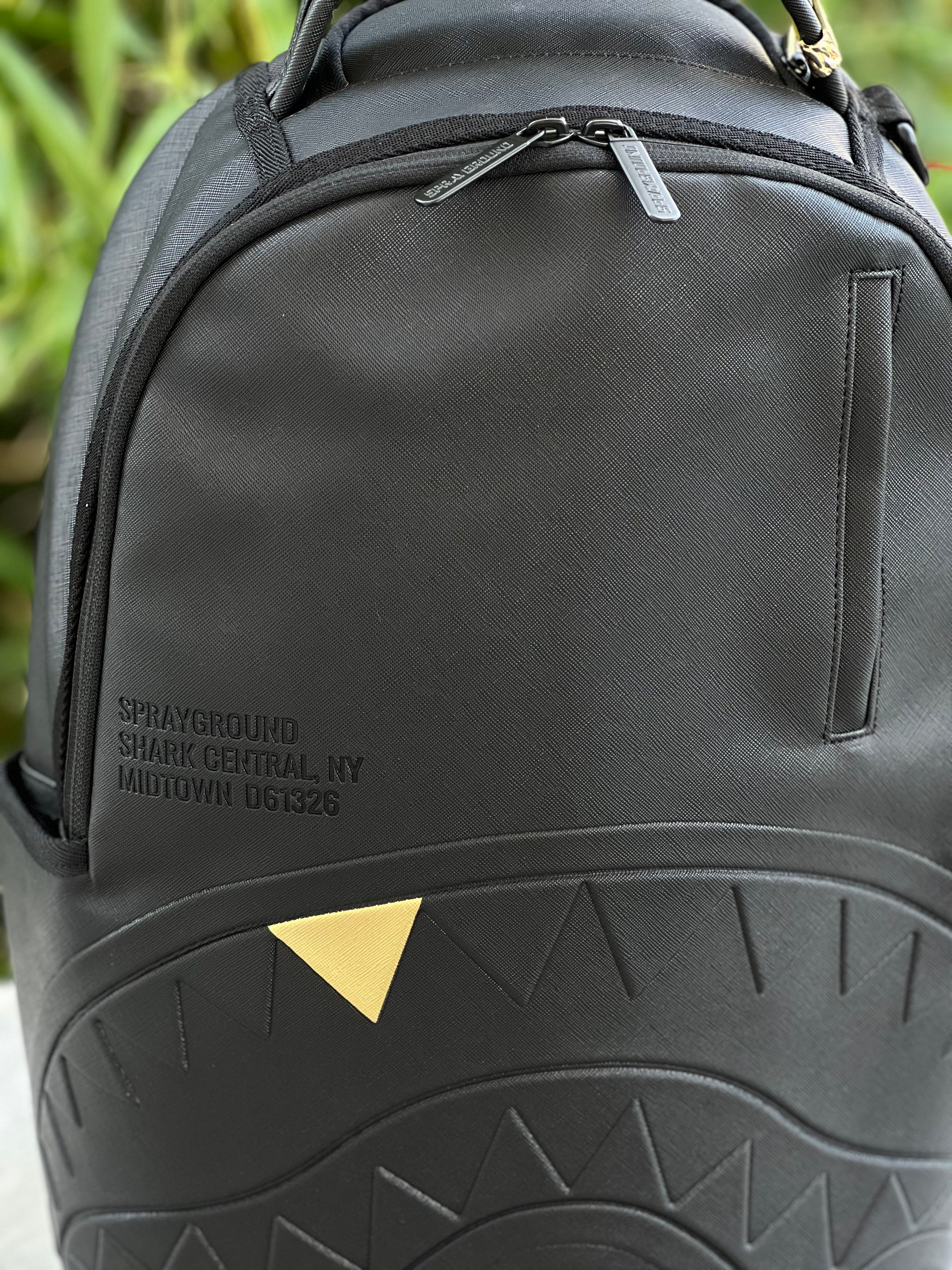 ZAINO SPRAYGROUND  BLACKED OUT EMBOSSED GOLD TOOTH BACKPACK
