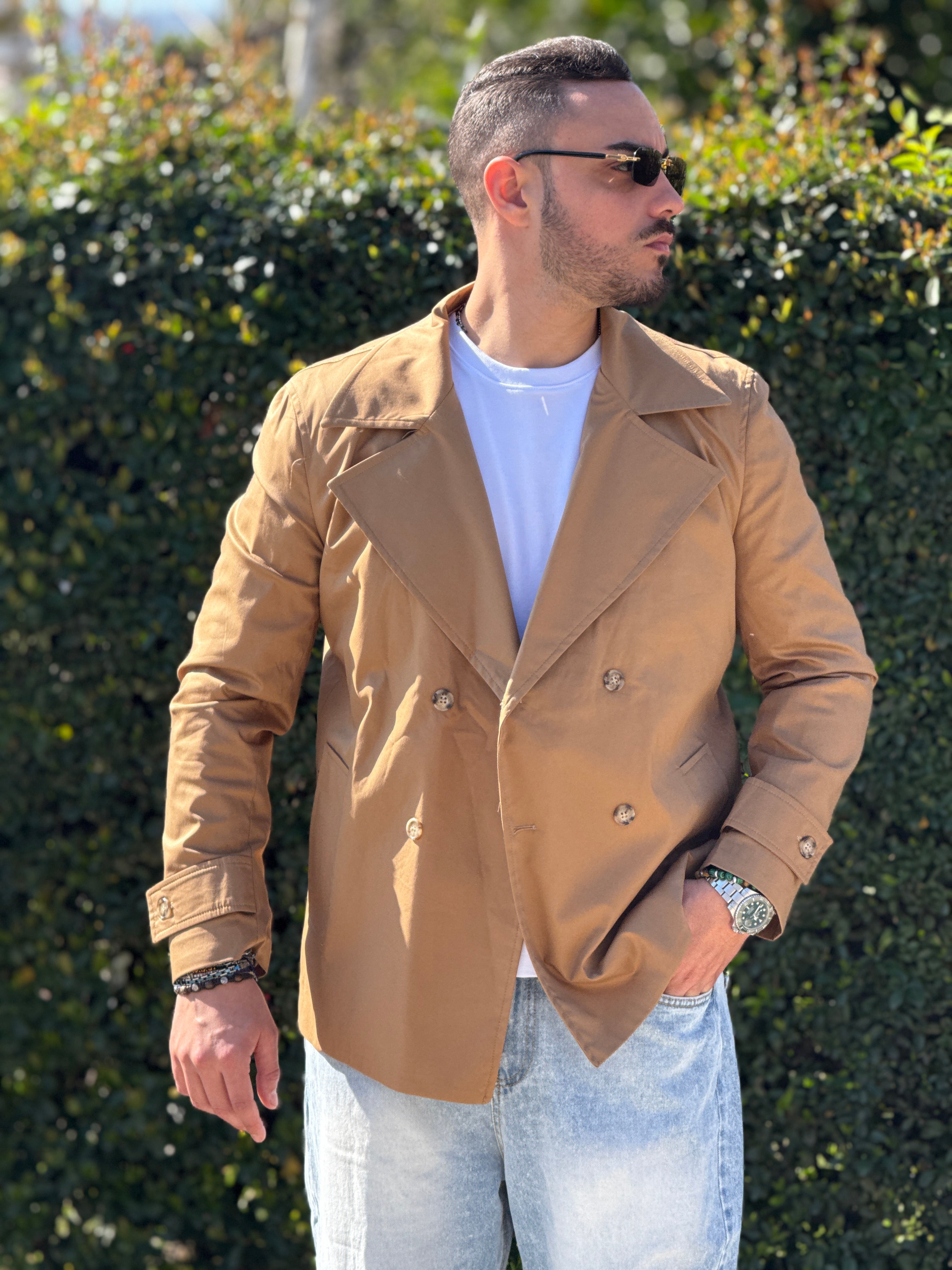 TRENCH CAMEL CROPPED NEW JOB BRAND