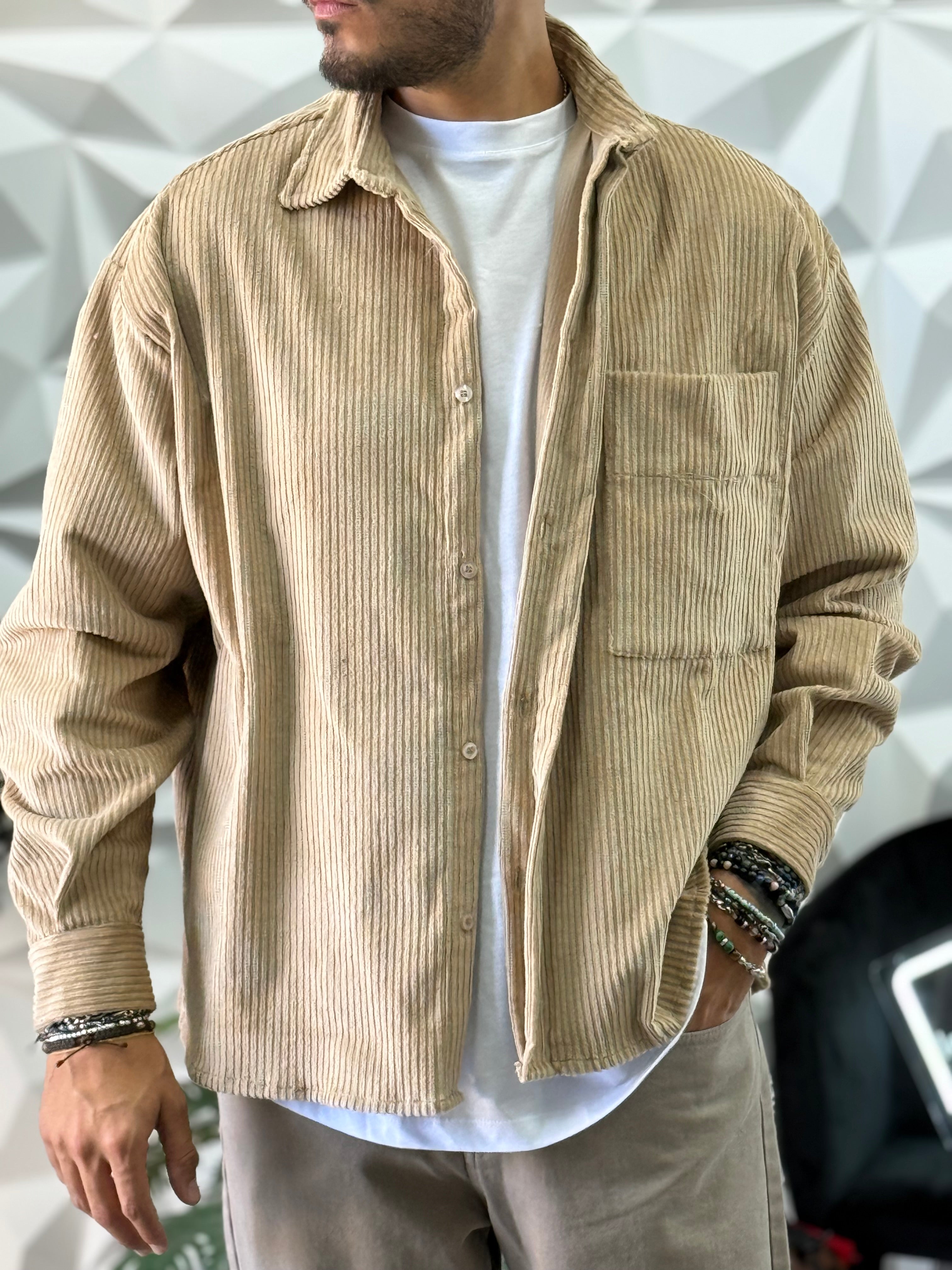Camicia velluto camel New Job Brand