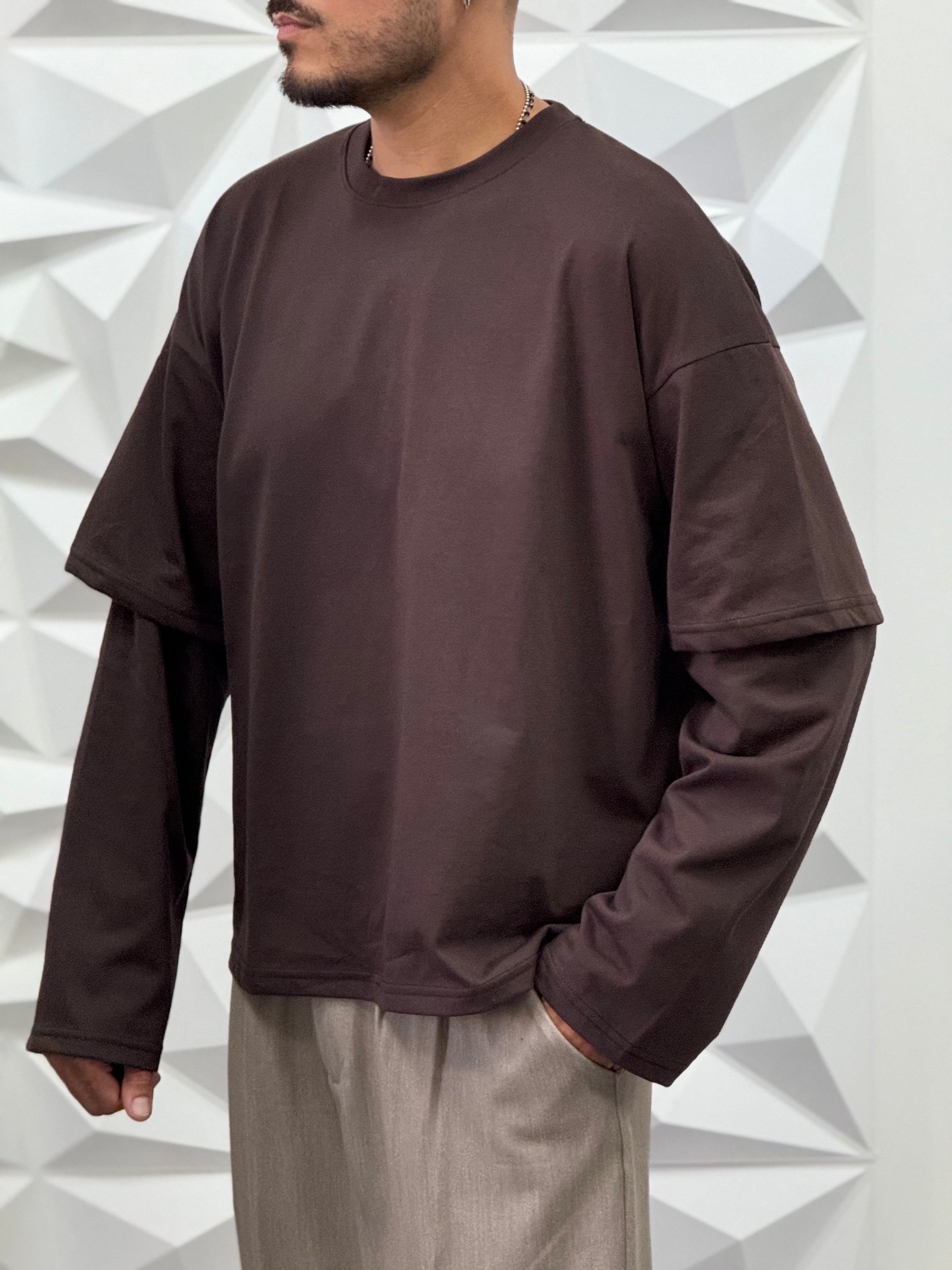 Shirt lu21 over marrone new job brand