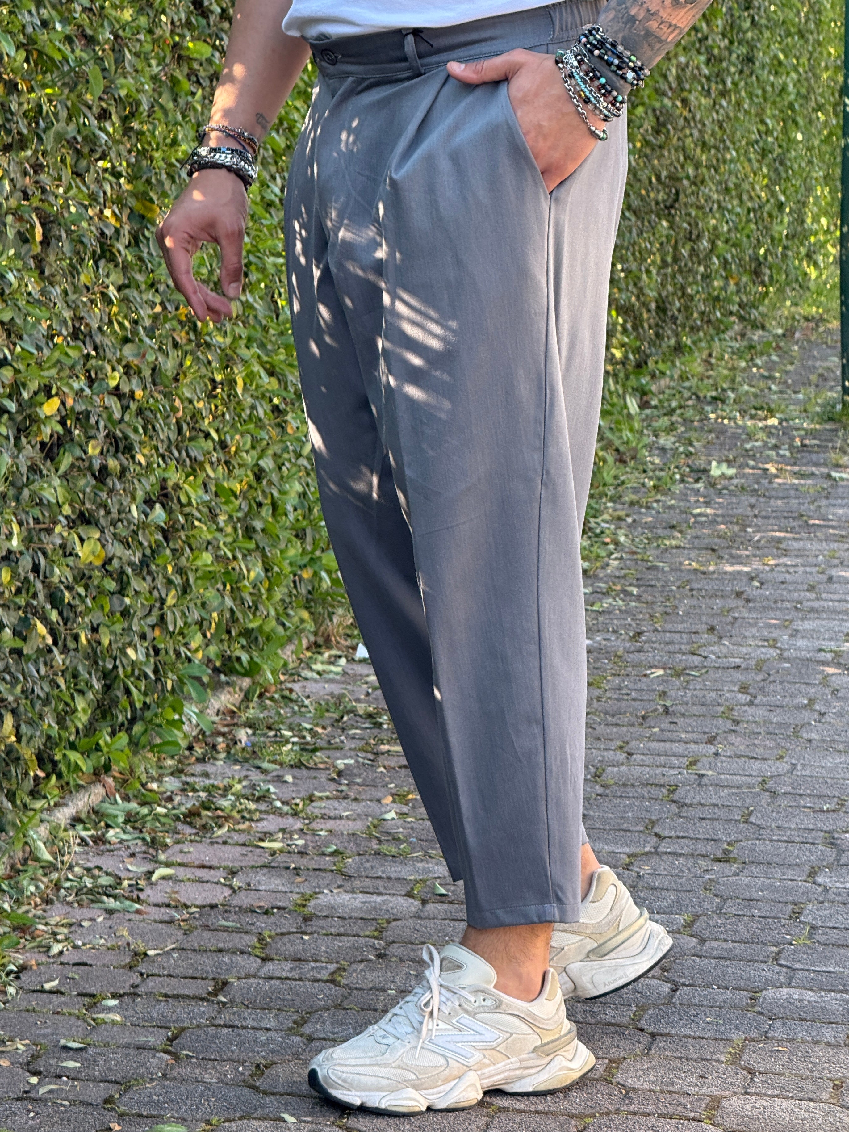 PANTALONE MONTECARLO FW26 PIOMBO   NEW JOB BRAND