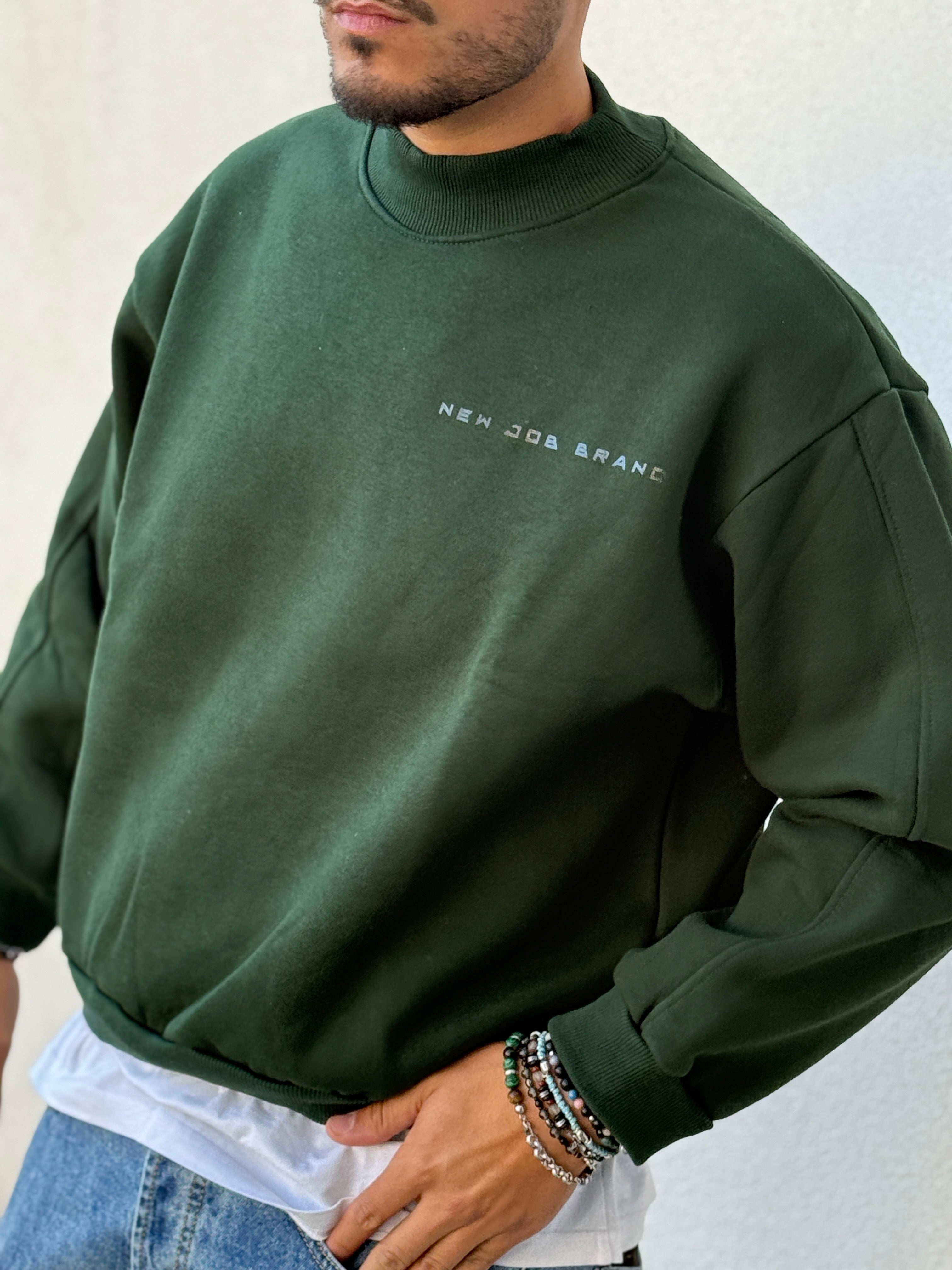 FELPA MEZZOCOLLO VERDE NEW JOB BRAND