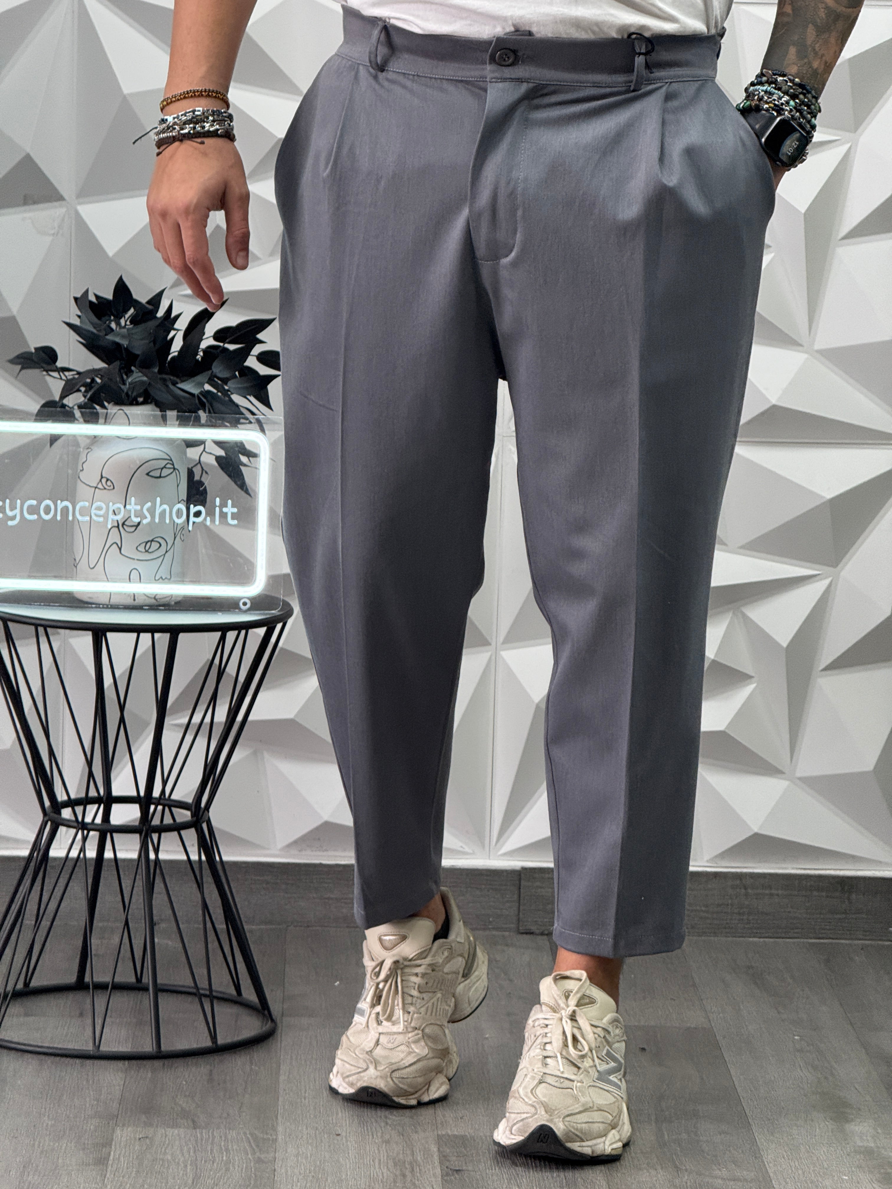 PANTALONE MONTECARLO FW26 PIOMBO   NEW JOB BRAND