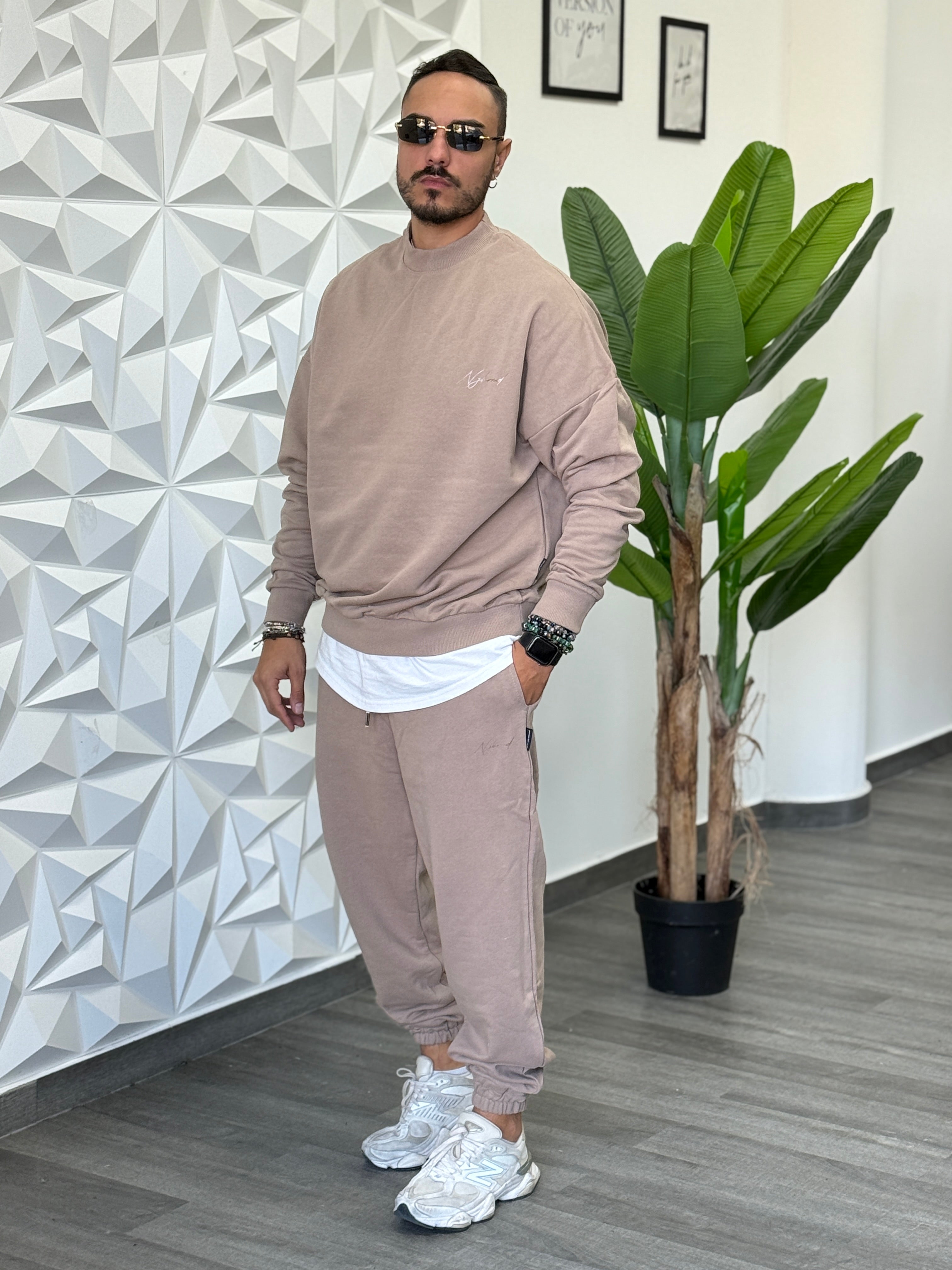 Coordinato tuta Mezzocollo over  fango  New Job Brand