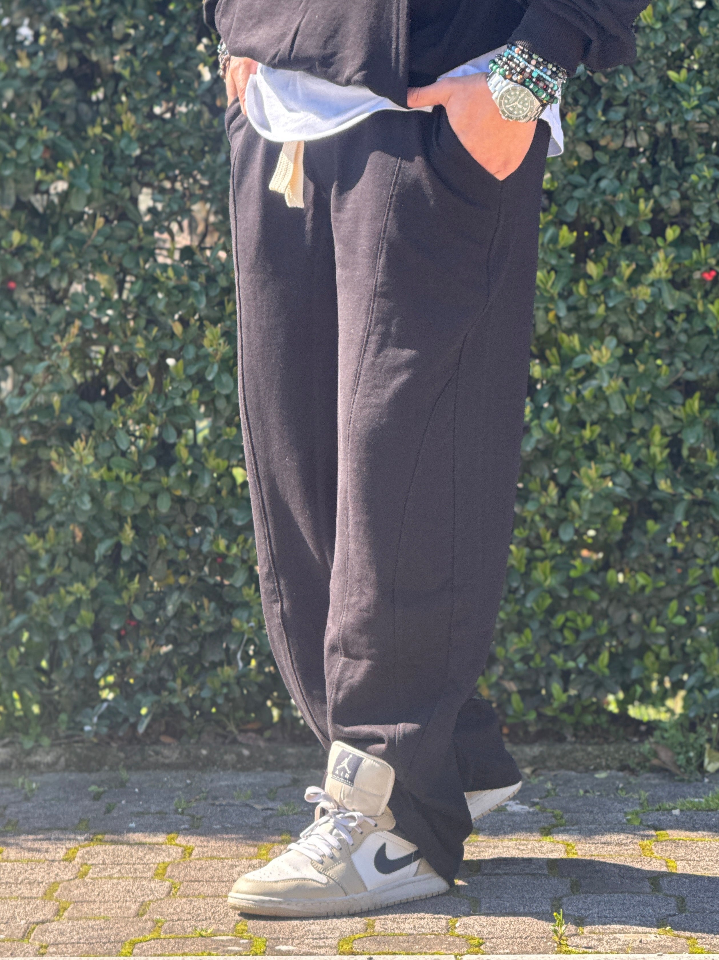 Coordinato tuta Baggy Shark nero  New Job Brand