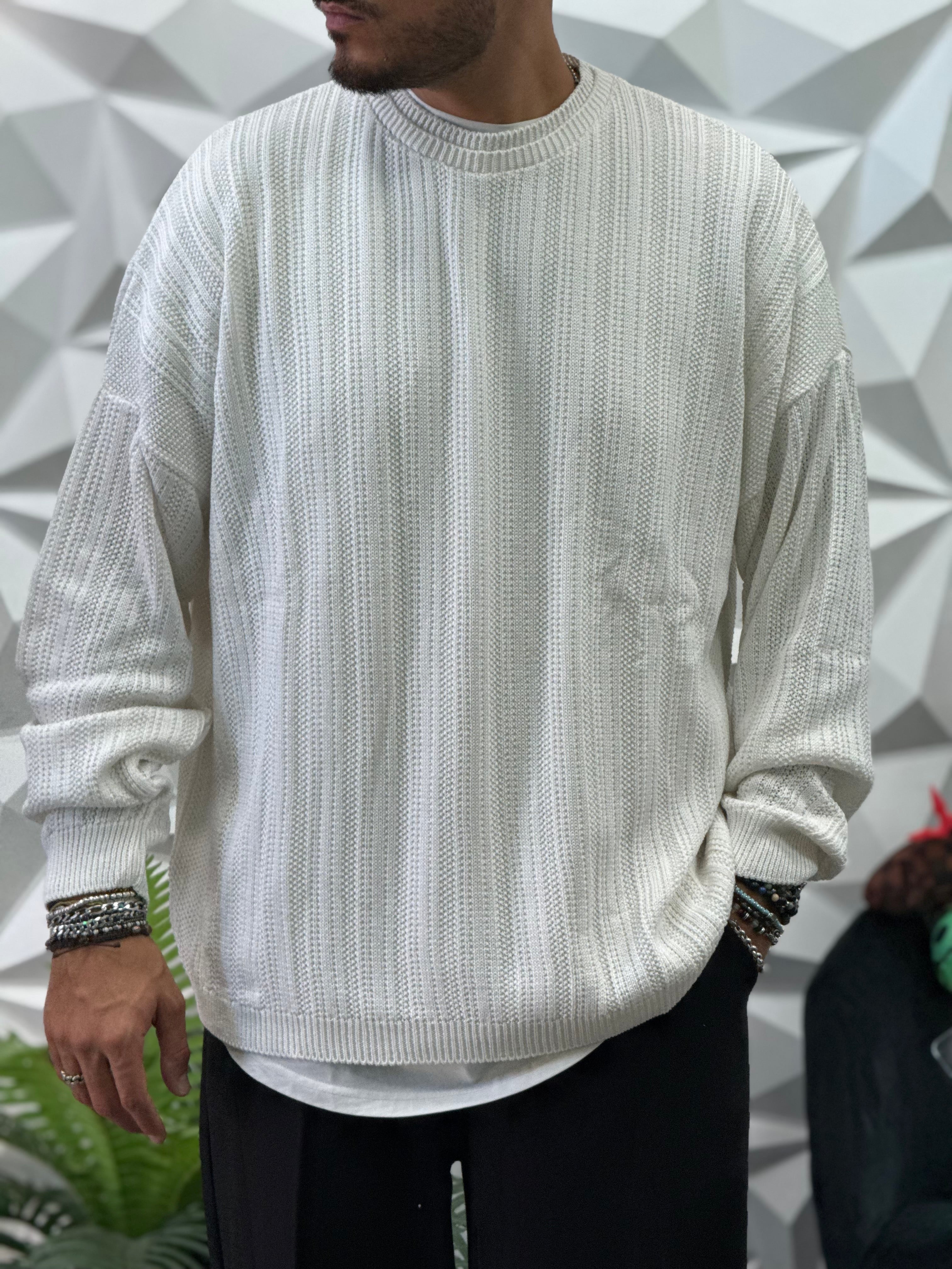 Pullover Bianco New Job Brand