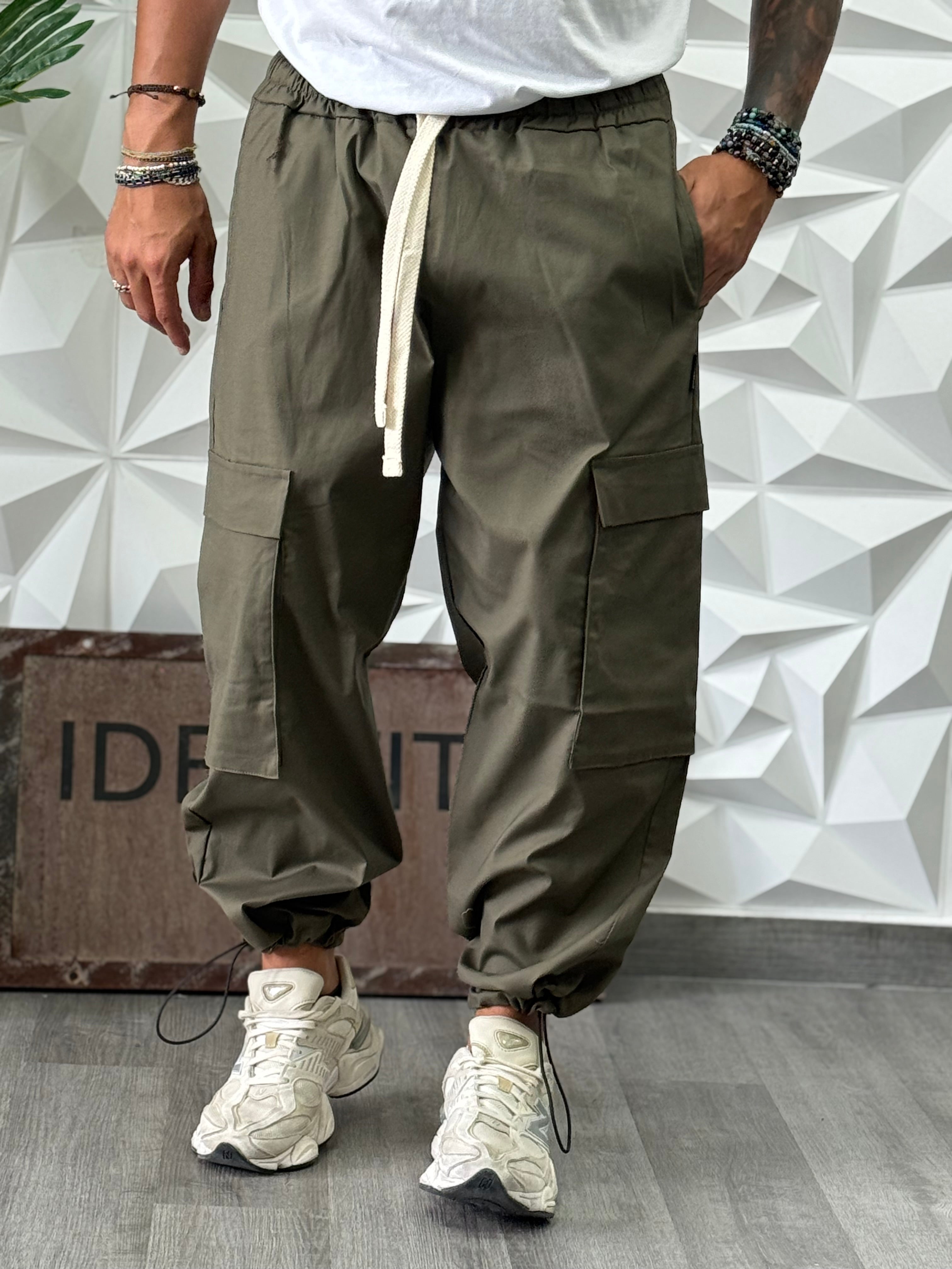 PANTALACCIO COPENAGHEN  FONDO REGOLABILE VERDE MILITARE NEW JOB BRAND