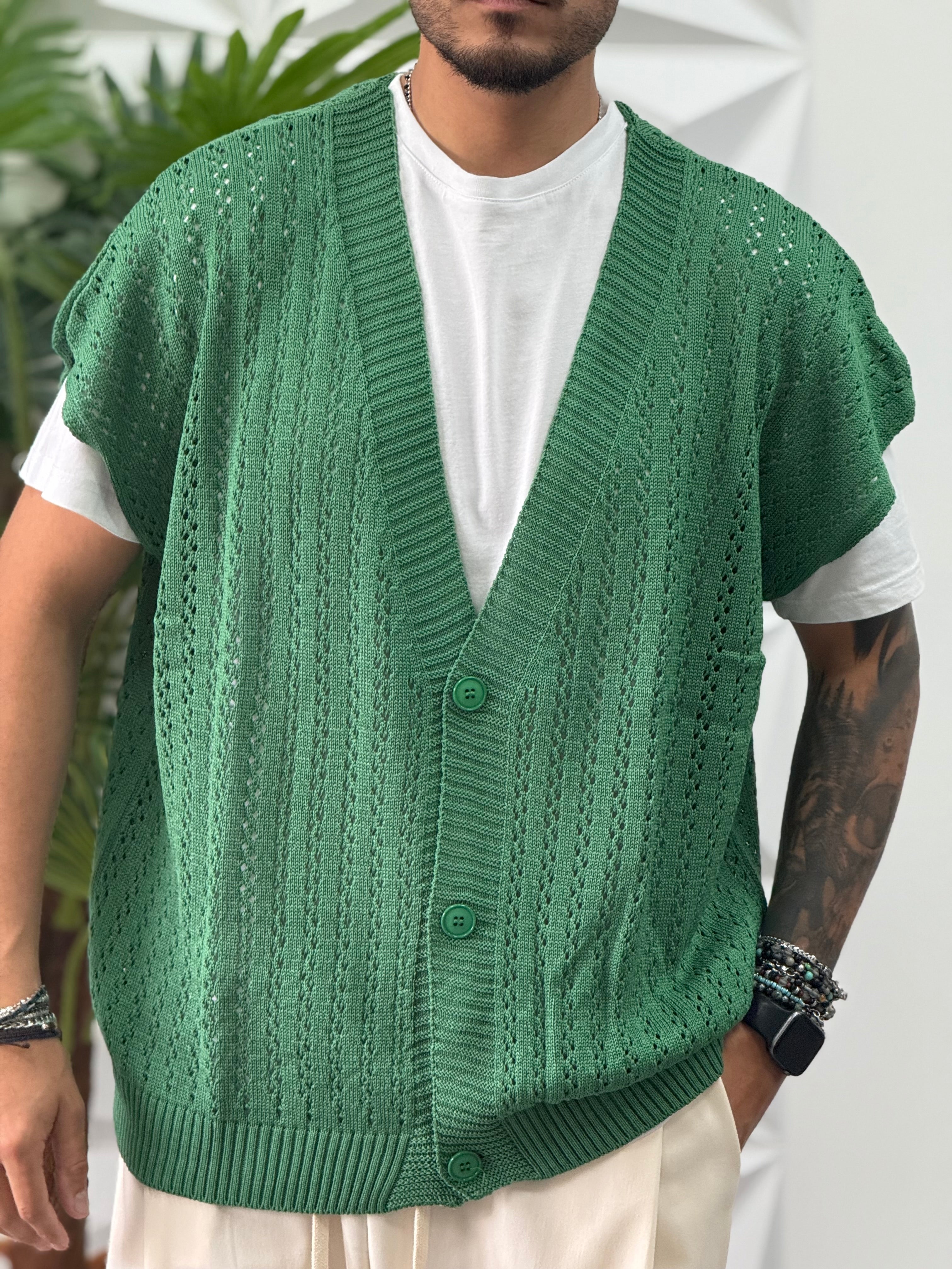 SMANICATO OVER TRAFORATO VERDE NEW JOB BRAND
