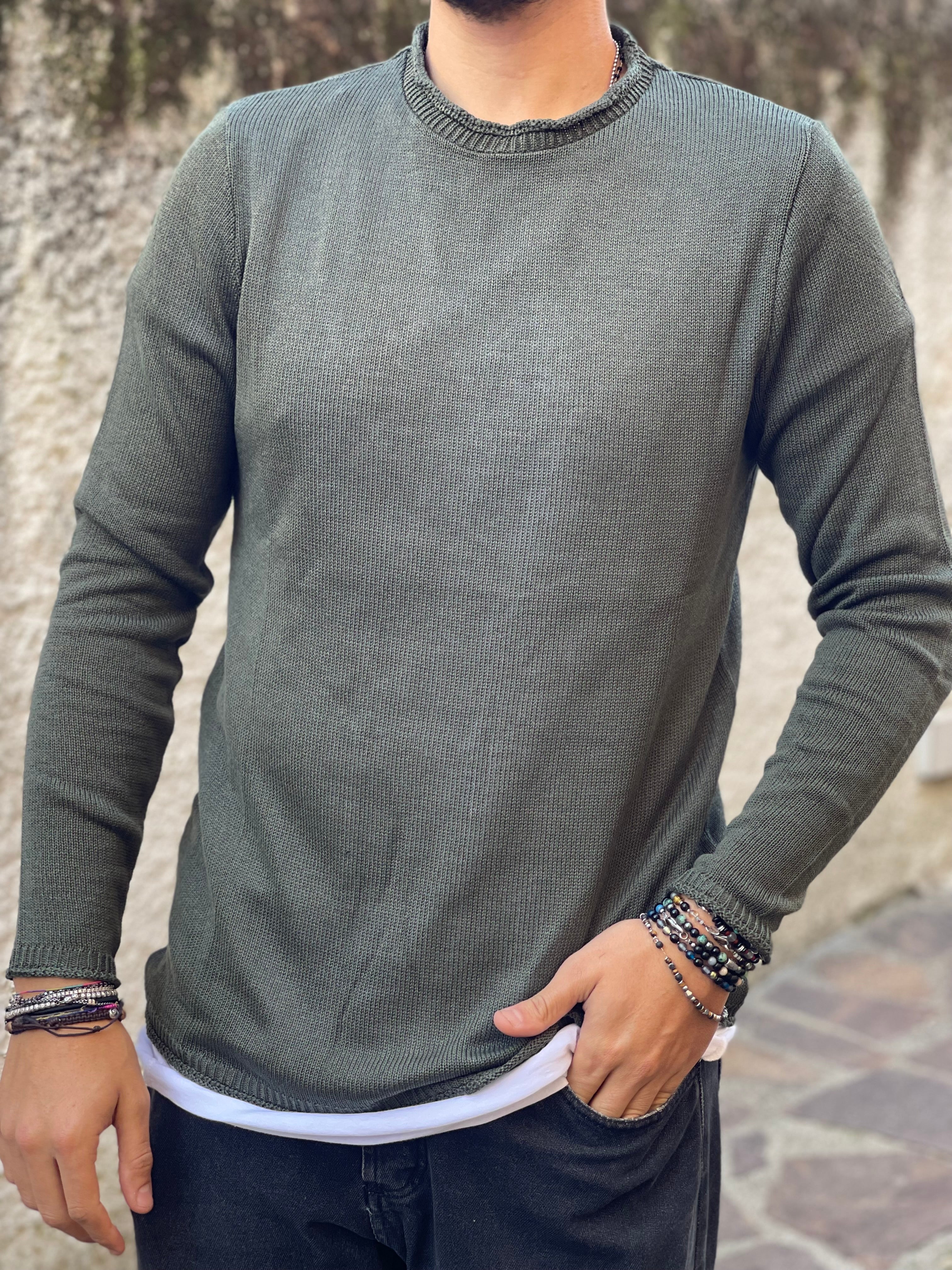 PULLOVER VERDE MILITARE