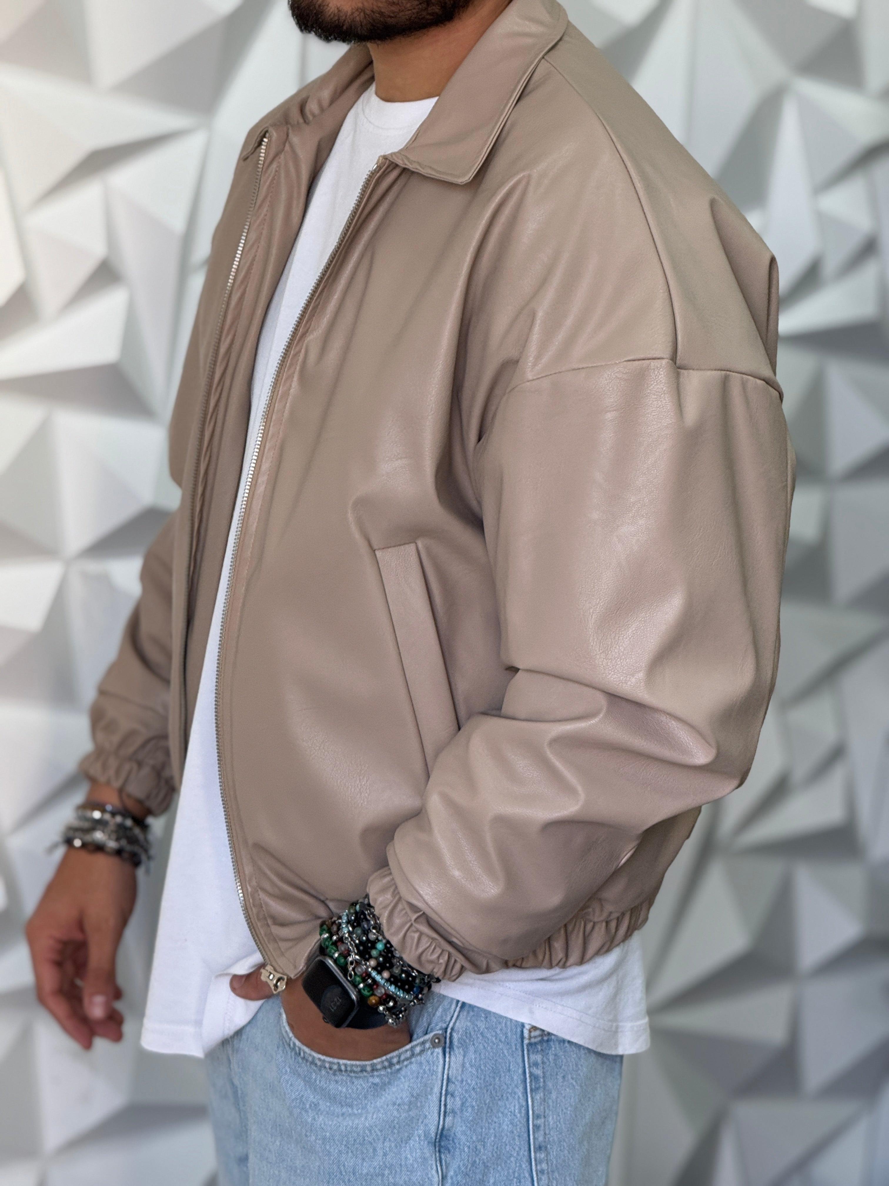 BOMBER BONSAI ECOPELLE BEIGE    NEW JOB BRAND