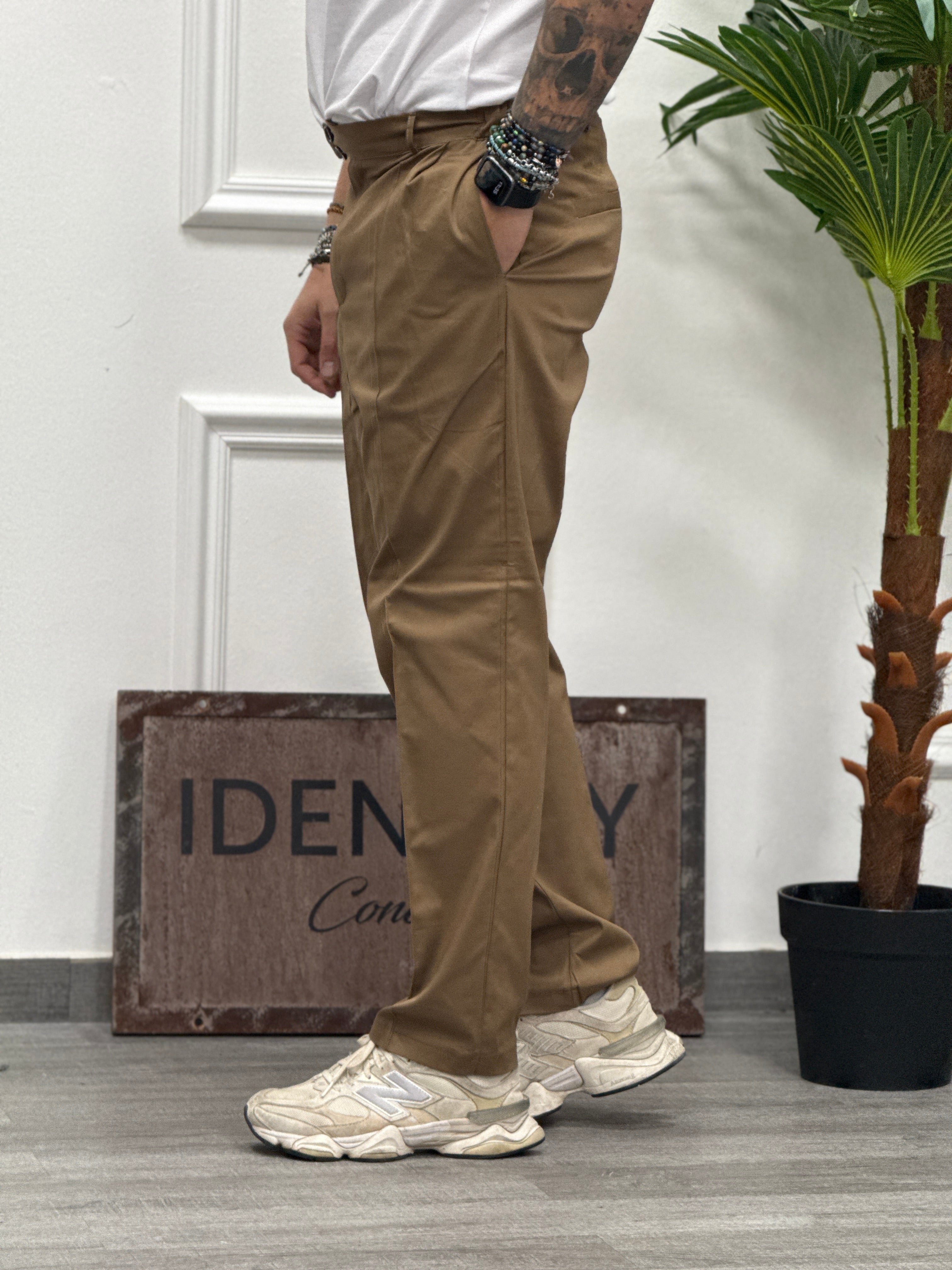 PANTALONE UG146 TABACCO FONDO AMPIO NEW JOB BRAND