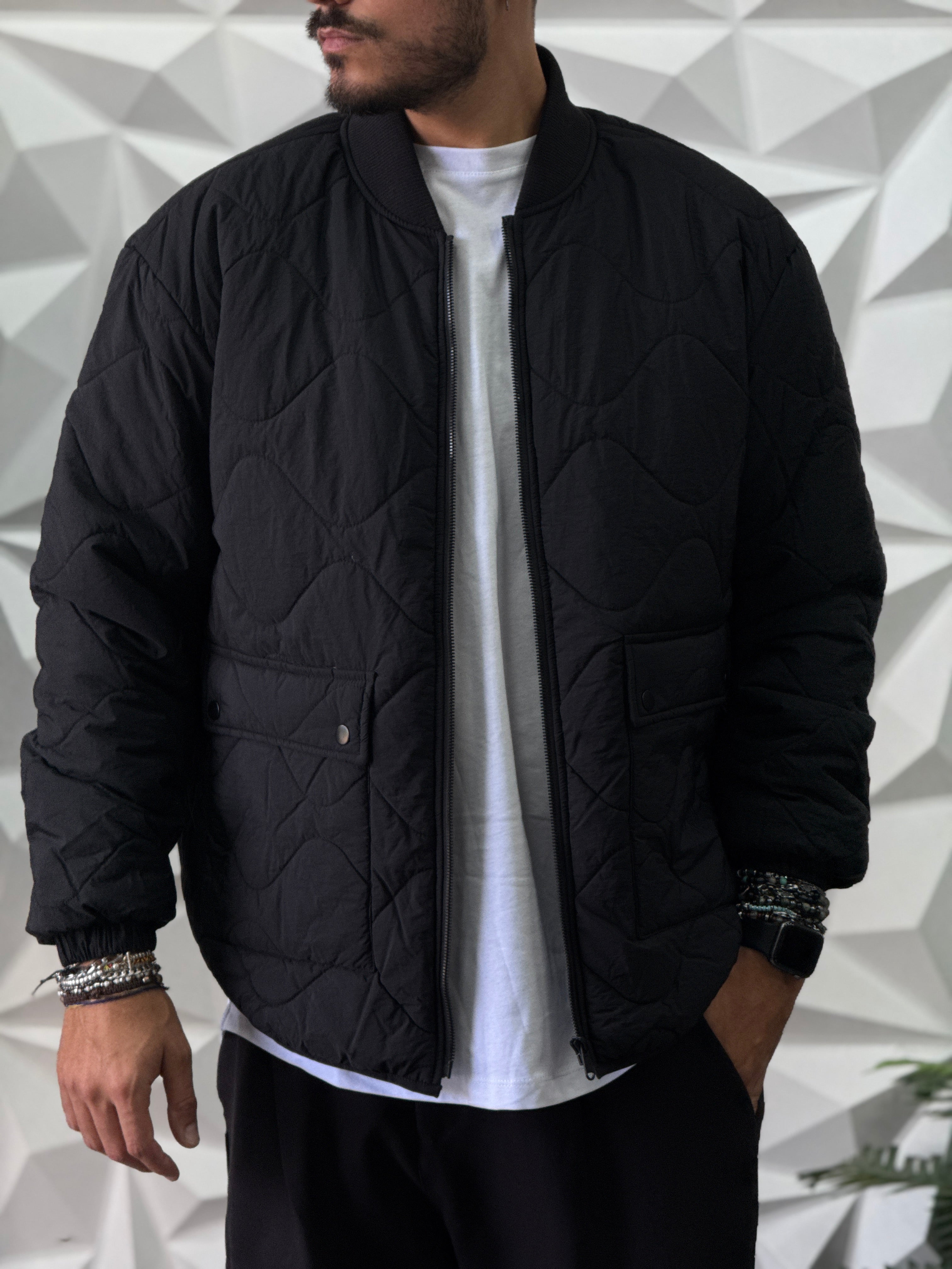 Jacket stondato nero