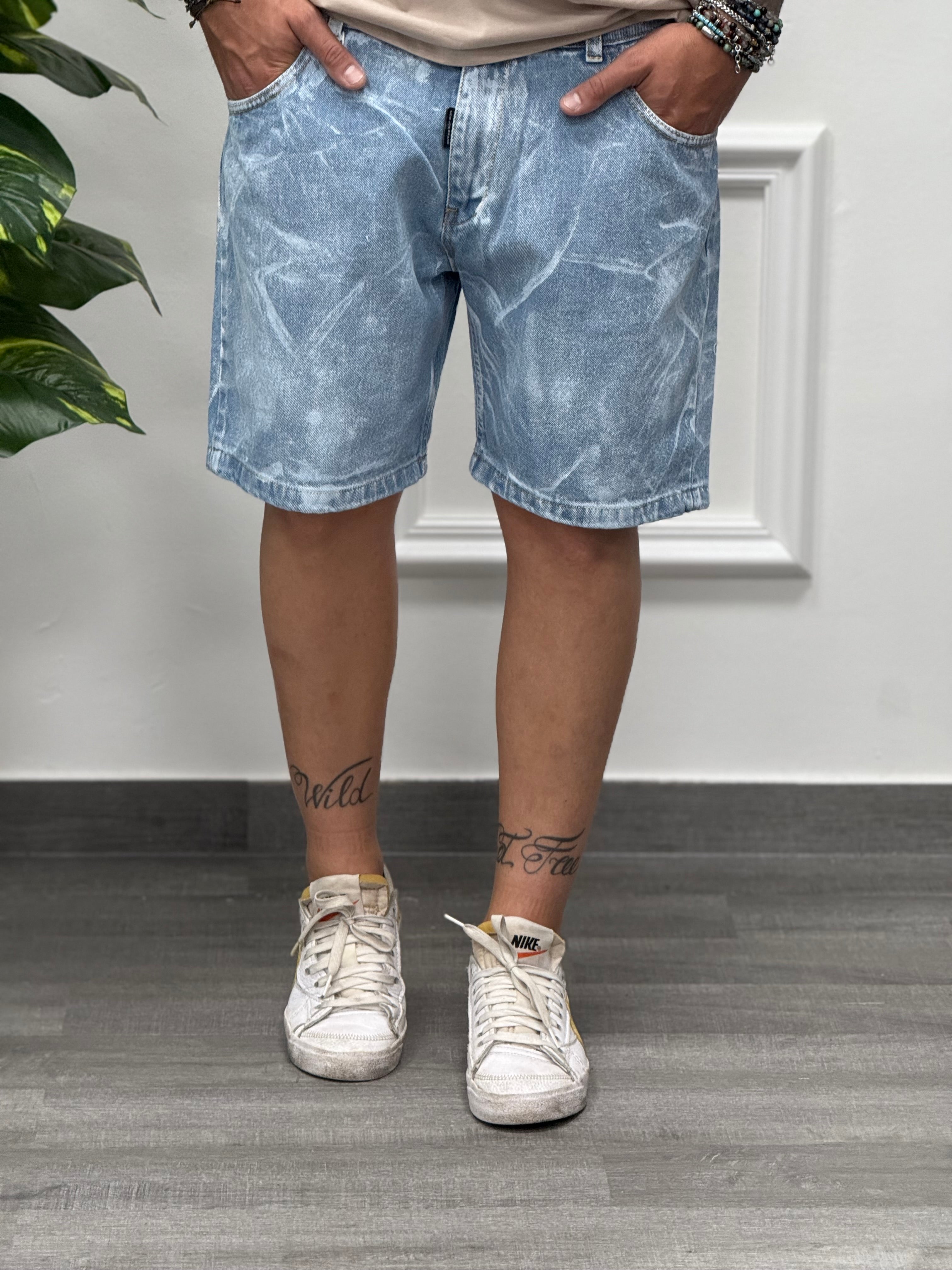 Bermuda jeans pennellato new job brand