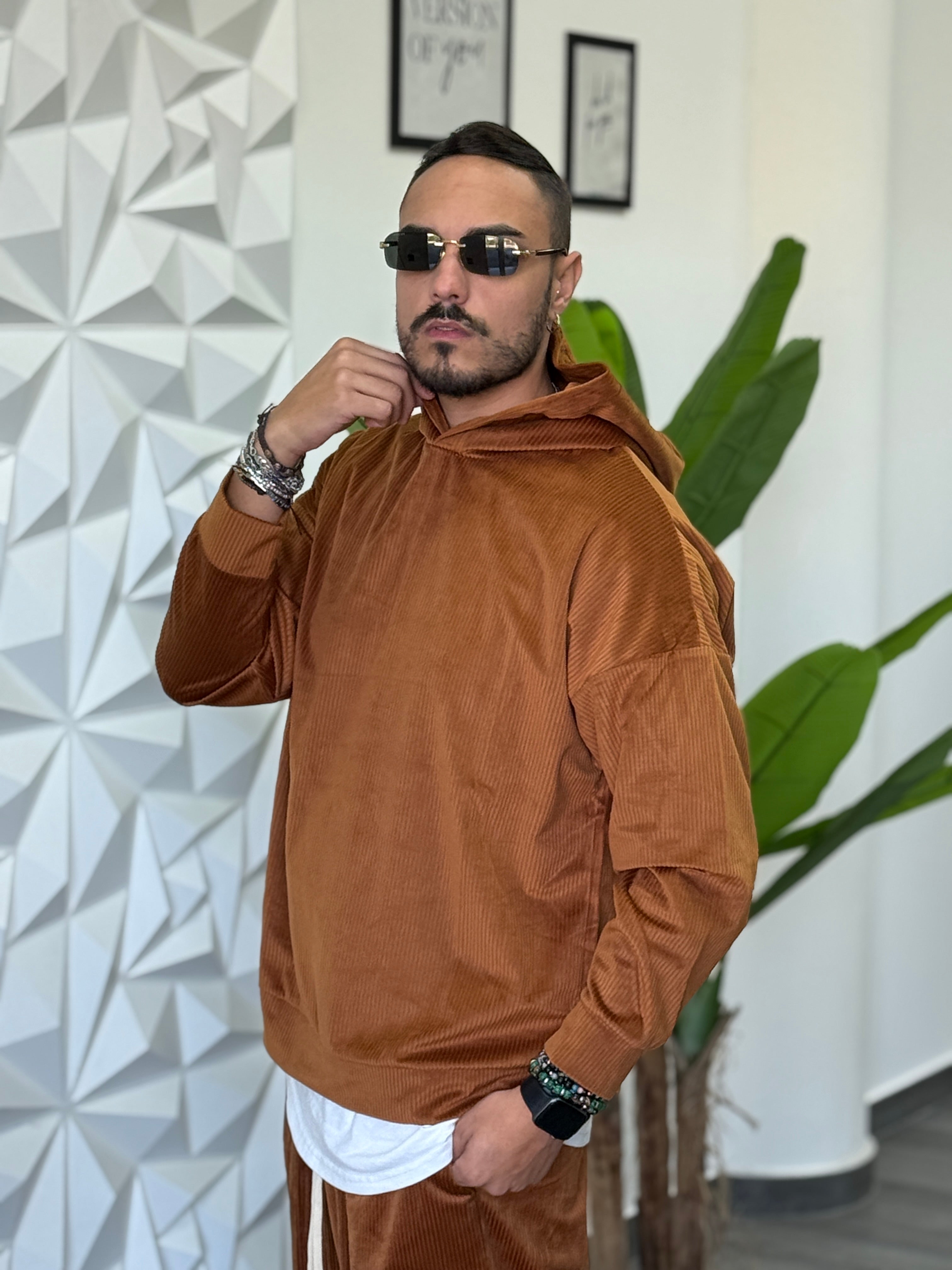 Coordinato tuta Velluto ruggine New Job Brand