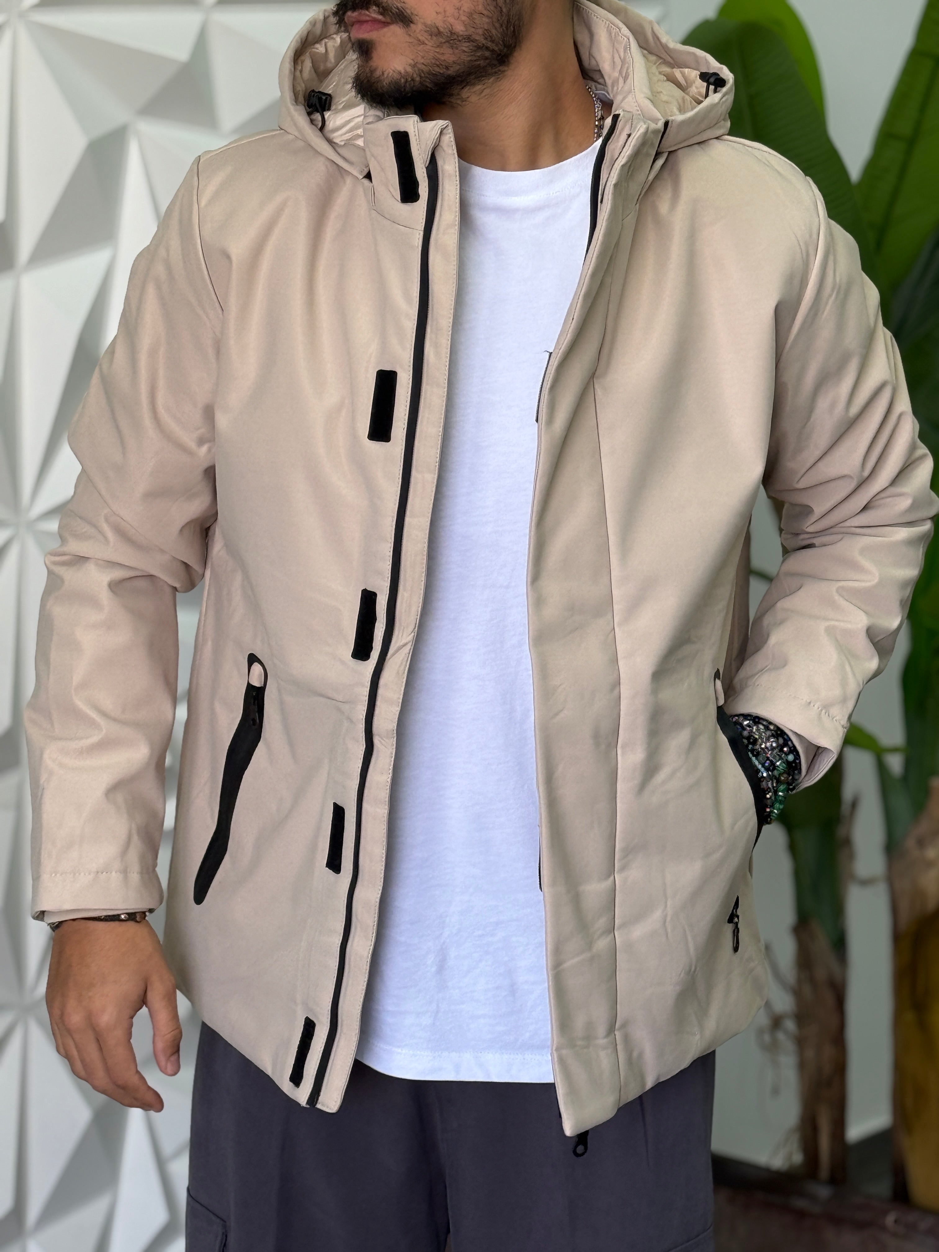 IRON CORE GIUBBINO TESSUTO TECNICO BEIGE NEW JOB BRAND