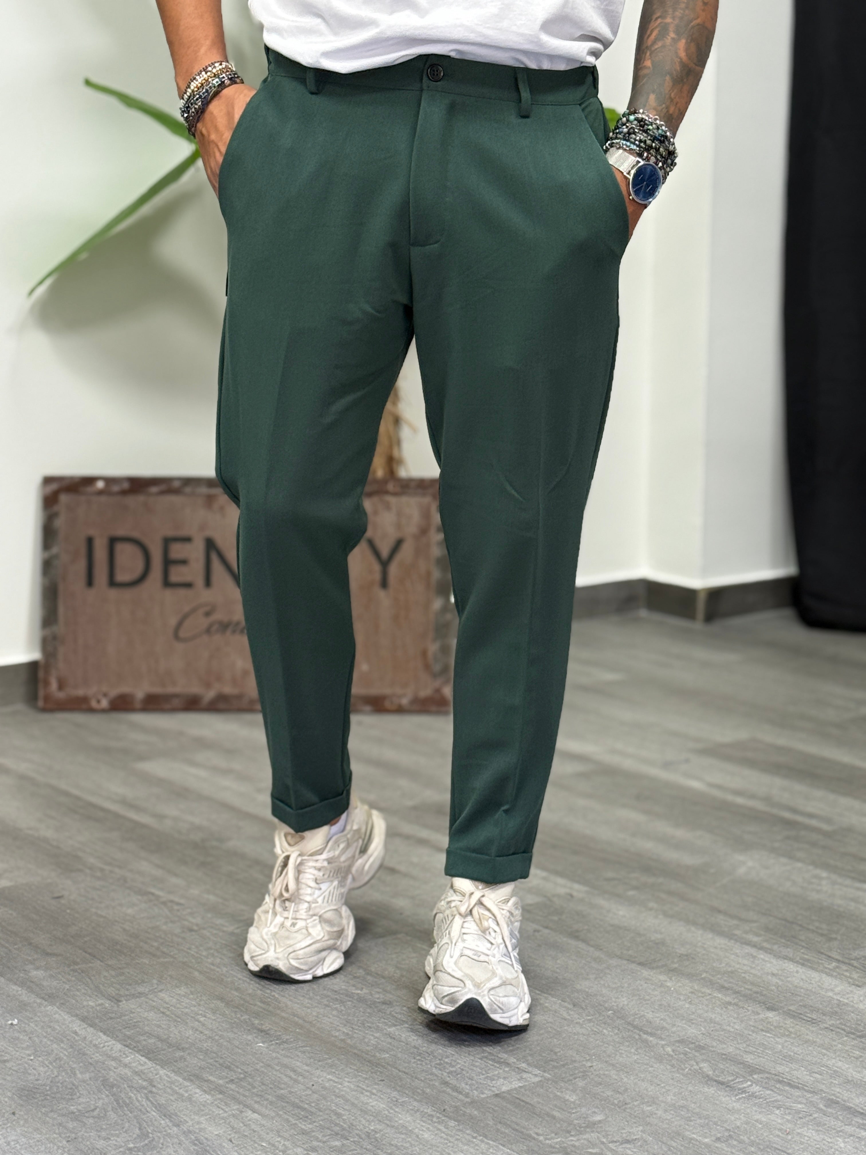 PANTALONE TRUES/BOTTONE VERDE BOSCO  NEW JOB BRAND