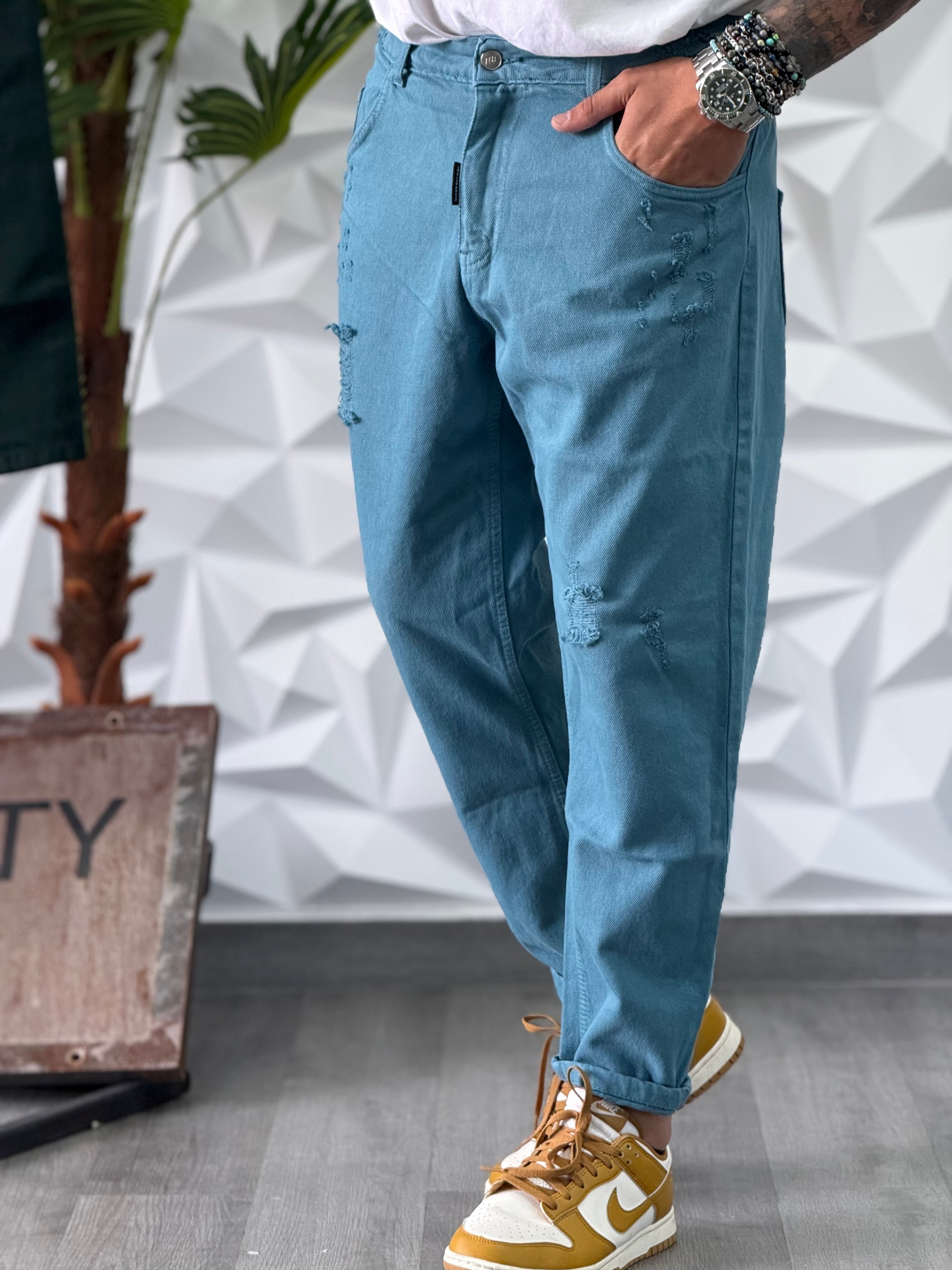 JEANS  ALF 7 TURCHESE NEW JOB BRAND