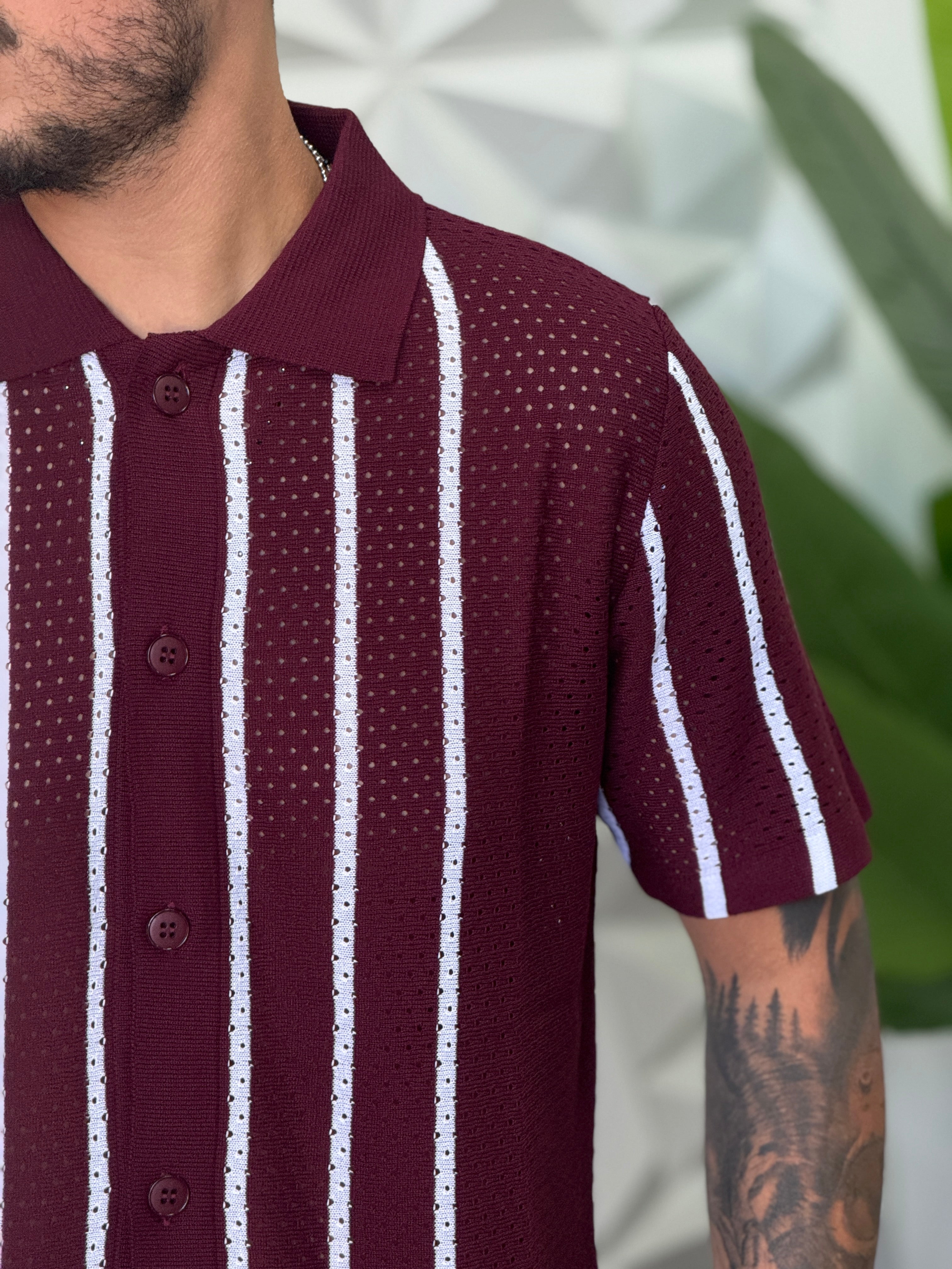 CAMICIA  FORATA  BORDEAUX NEW JOB BRAND