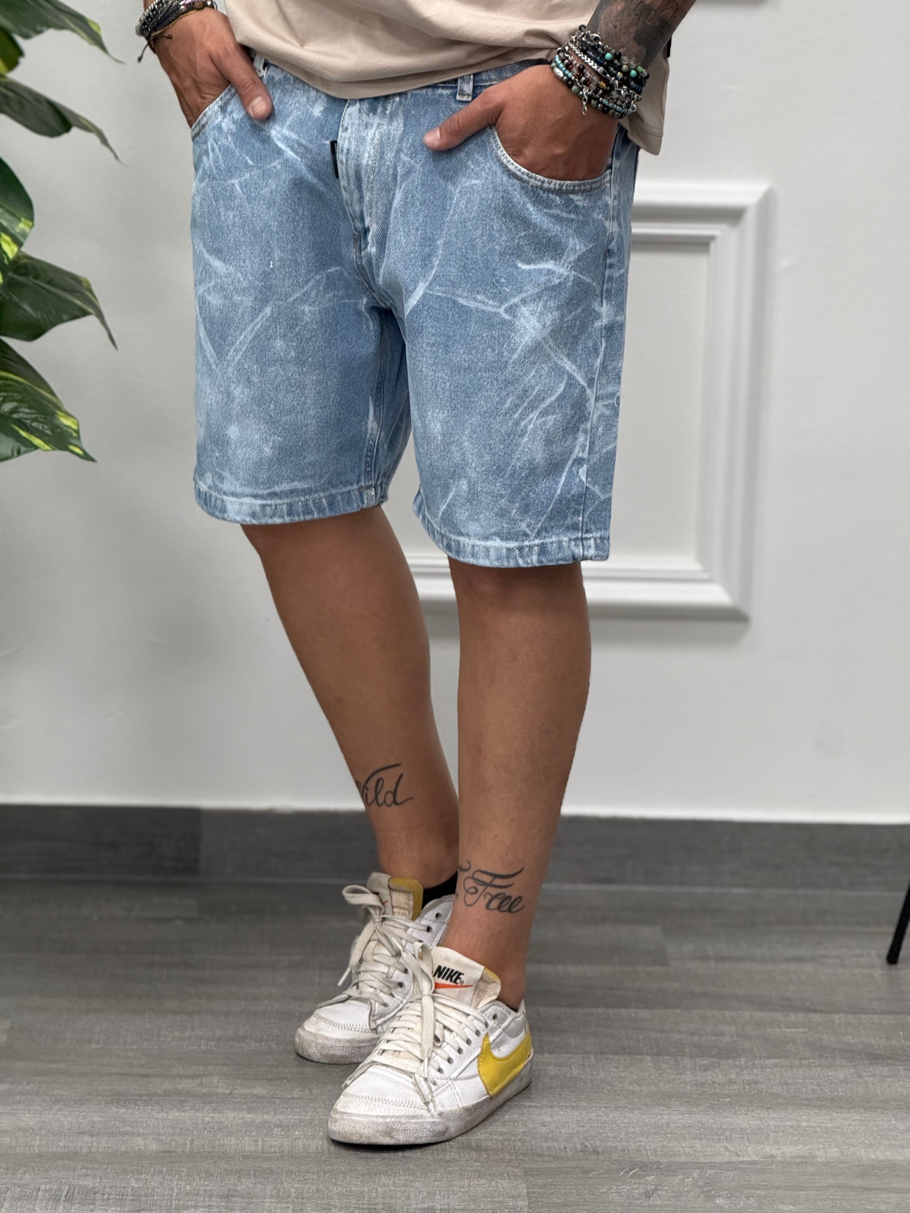 Bermuda jeans pennellato new job brand