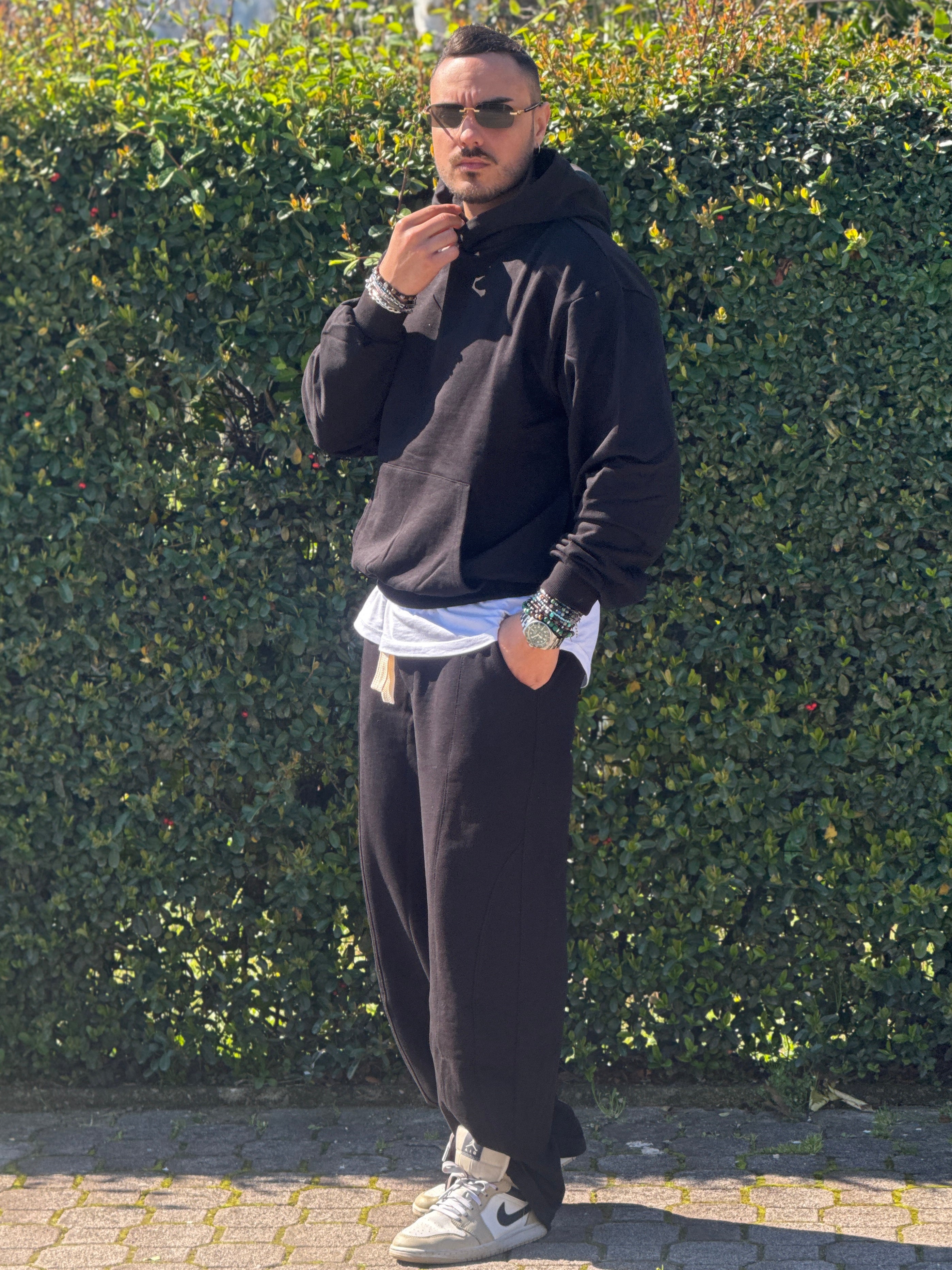 Coordinato tuta Baggy Shark nero  New Job Brand