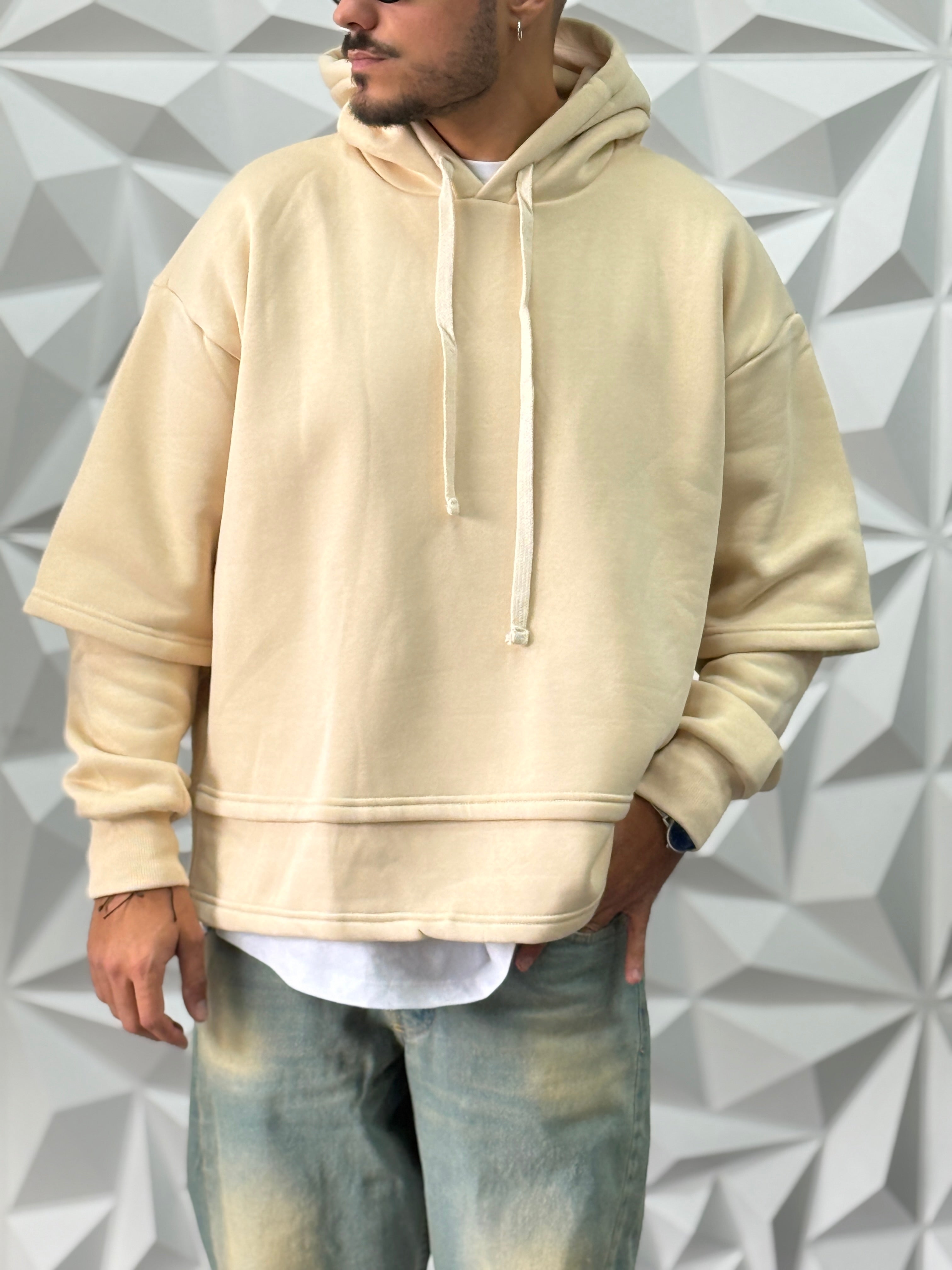 Felpa doppia manica new job brand