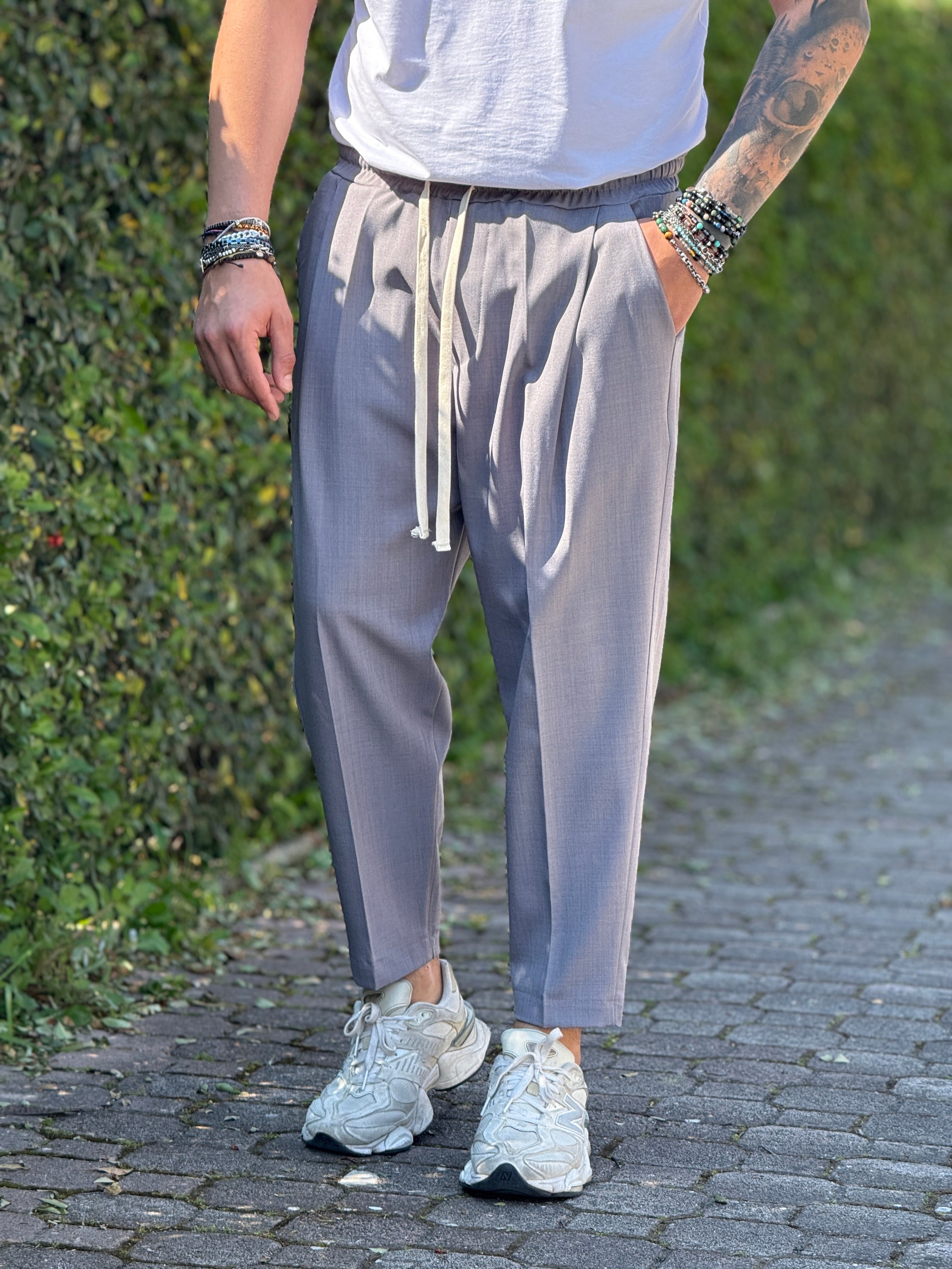 PANTALACCIO NEW DIK GRIGIO FIAMMATO  IN VISCOSA NEW JOB BRAND