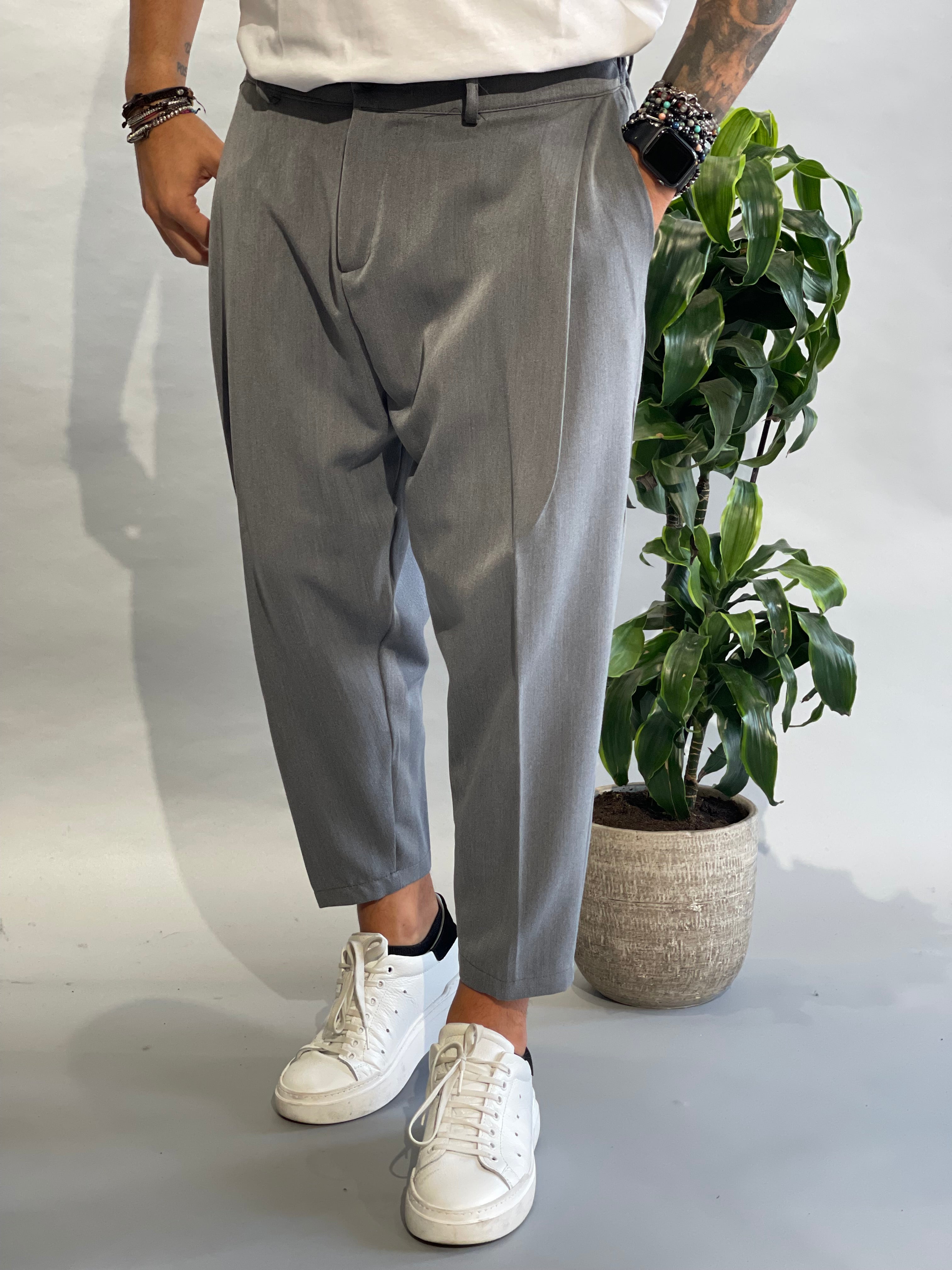 PANTALONE MONTECARLO GRIGIO TOPO NEW JOB BRAND