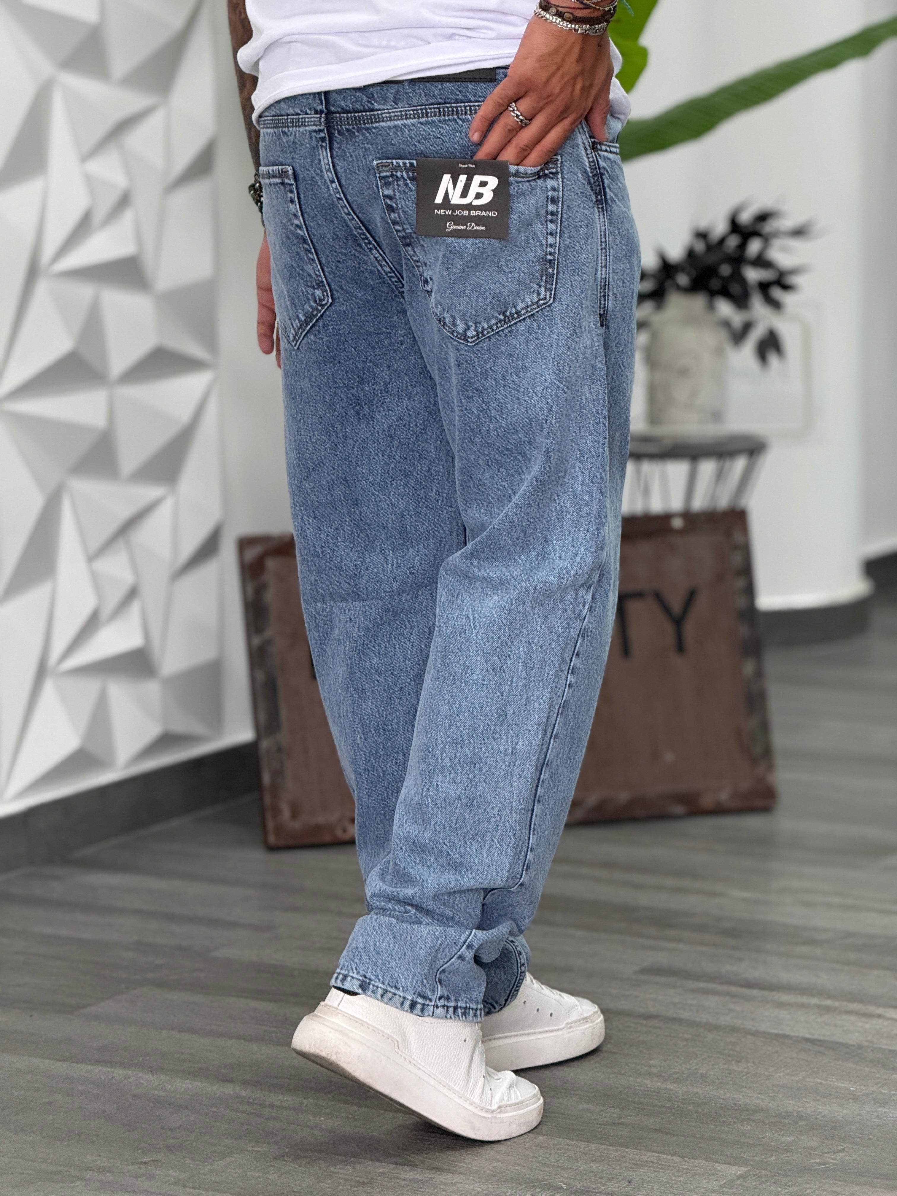 JEANS SAN PEDRO  BAGGY FIT LAVAGGIO MARMO CHIARO  NEW JOB BRAND