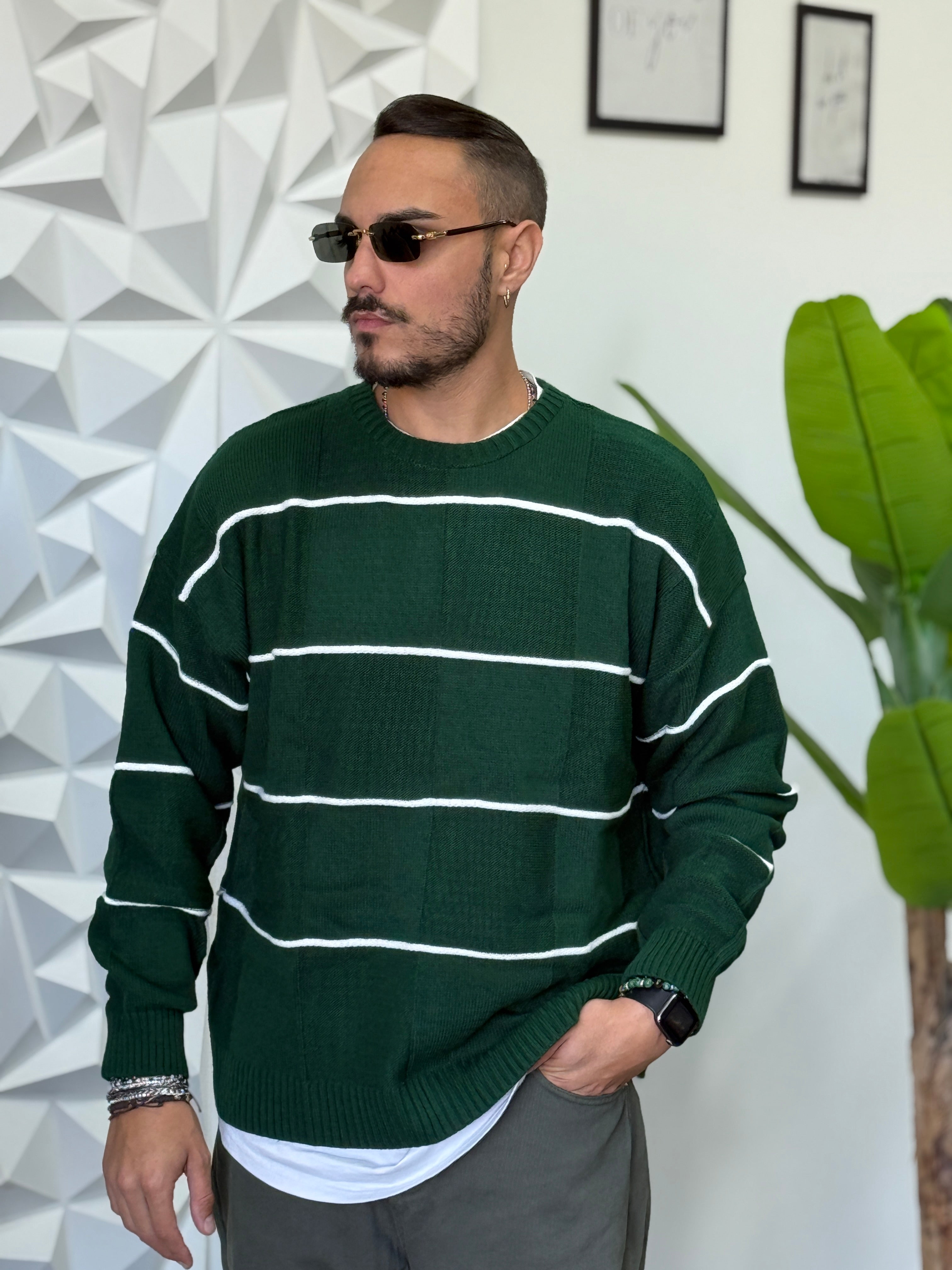 PULLOVER OVERSIZE RIGA VERDE NEW JOB BRAND