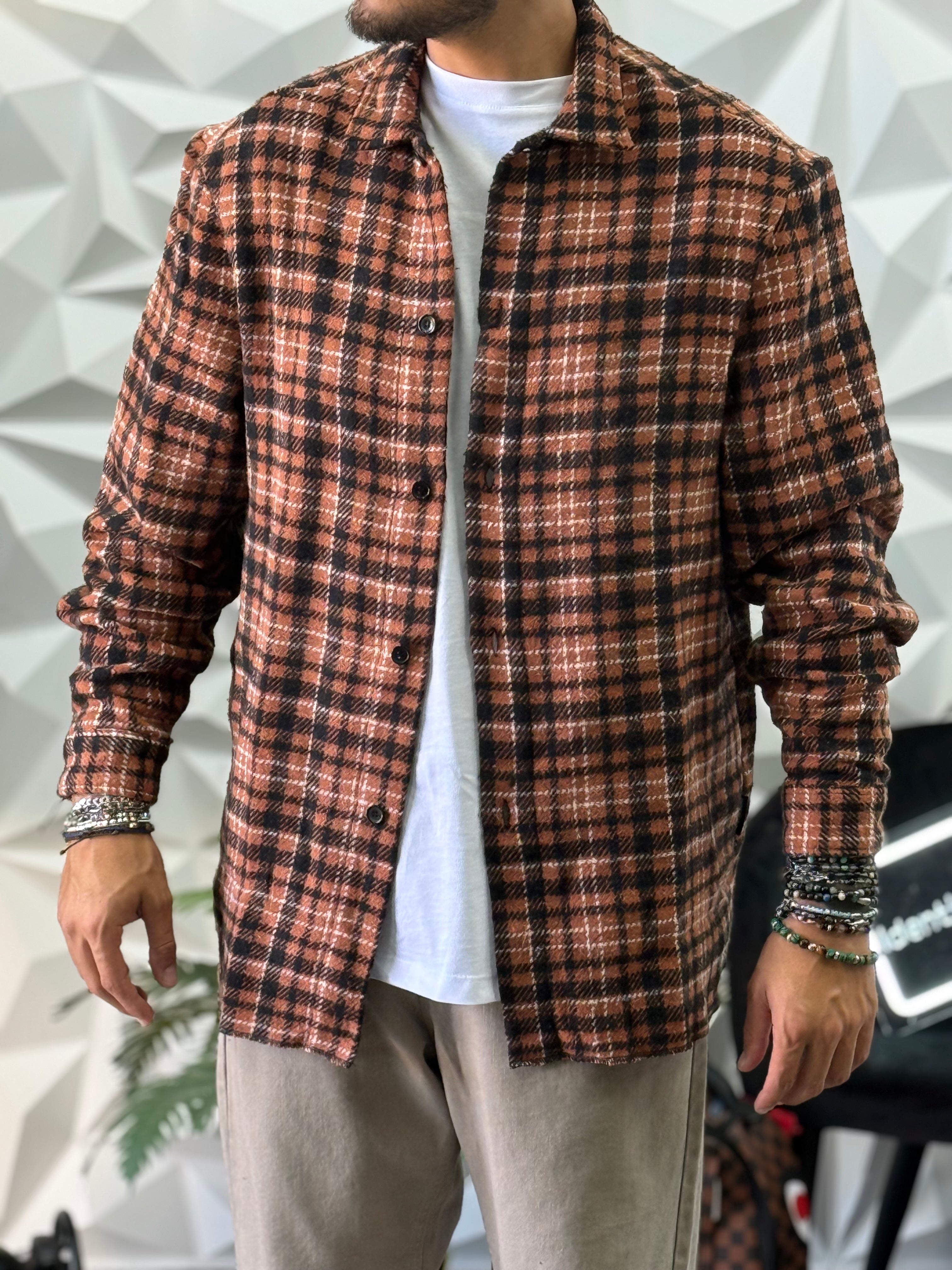 Camicia Flanella New Job Brand Arancione