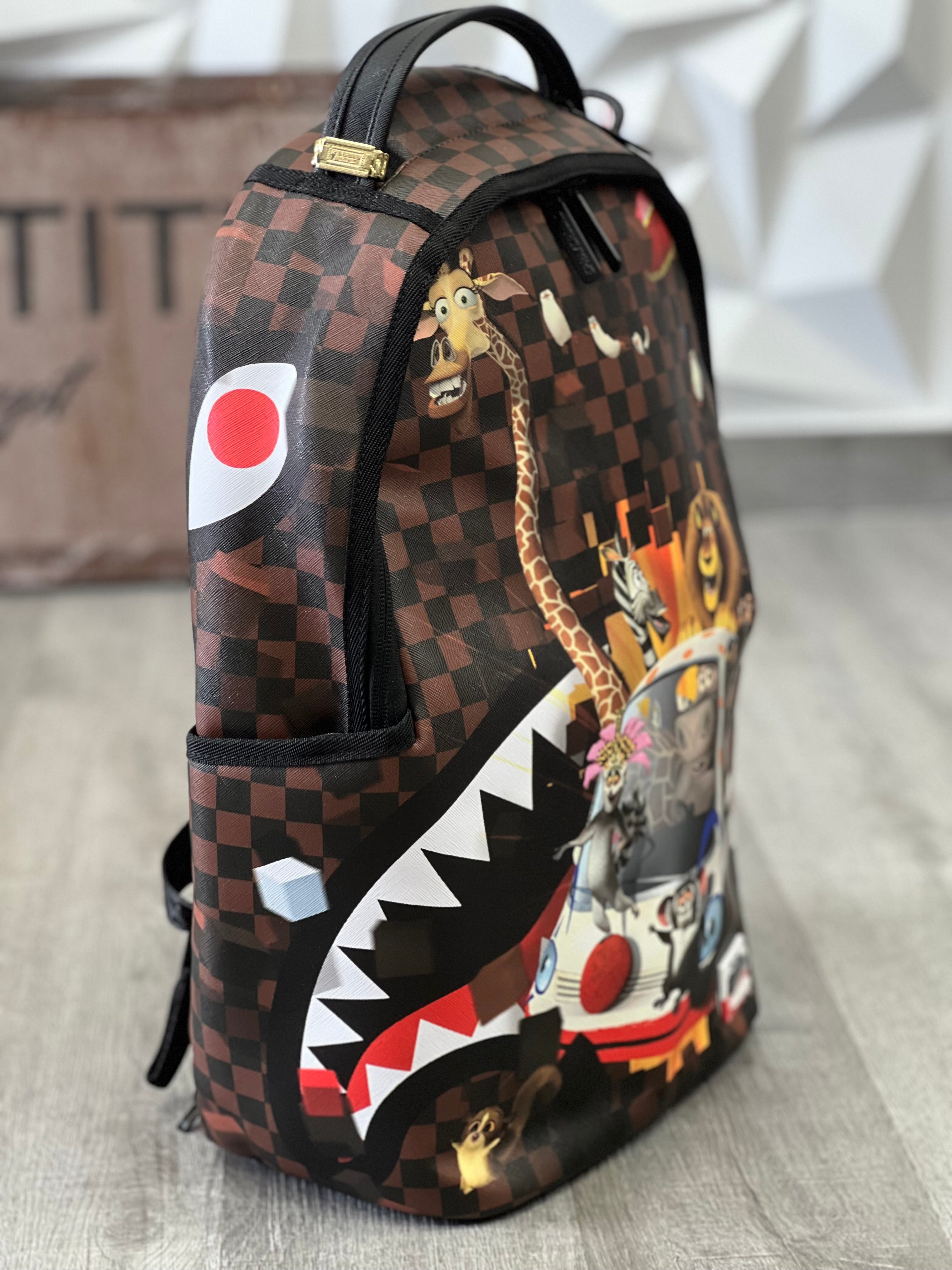 SPRAYGROUND ZAINI MARRONE MADAGASCAR CHECKER SMASH