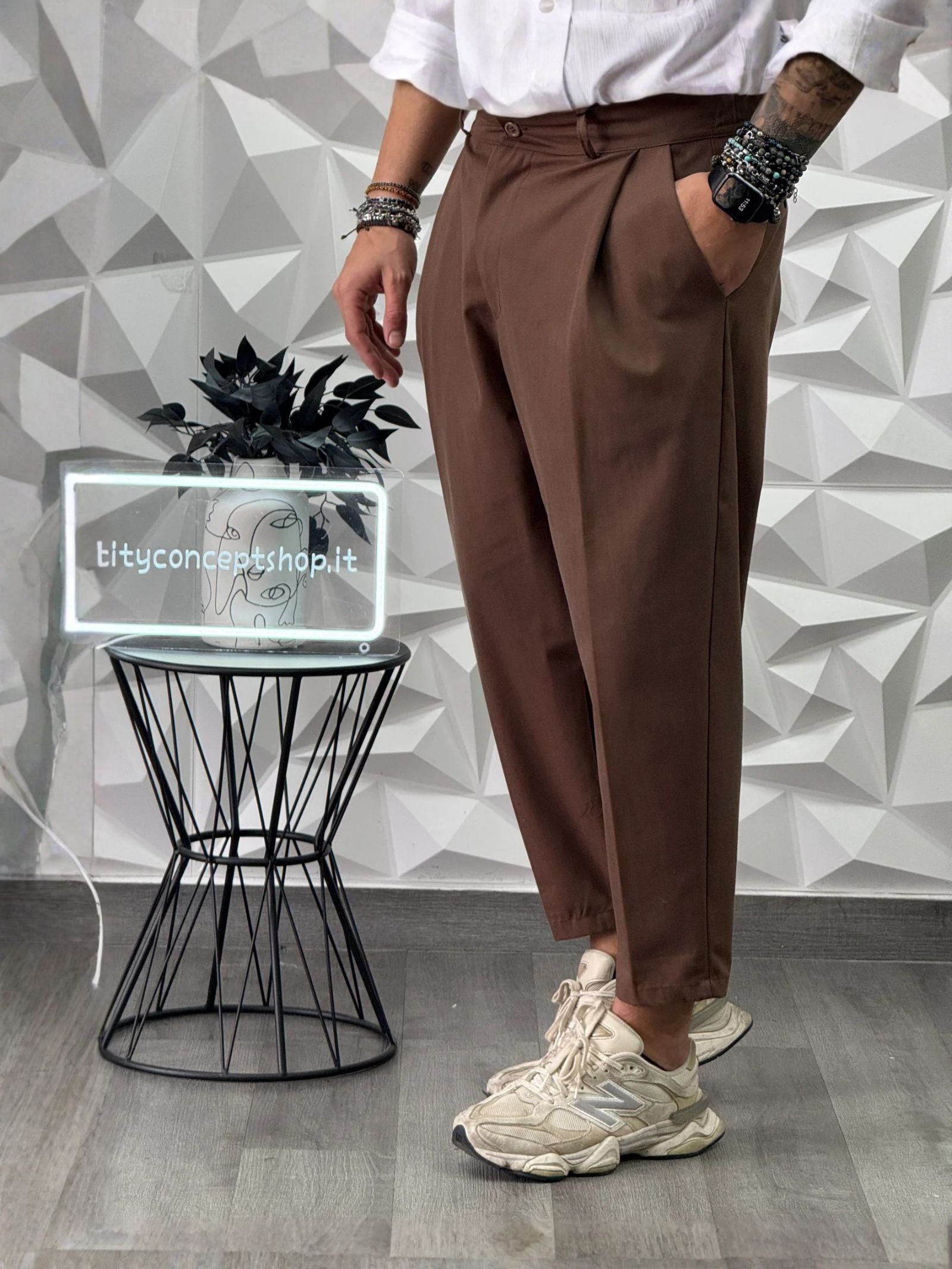 PANTALONE MONTECARLO FW26 MARRONE  NEW JOB BRAND