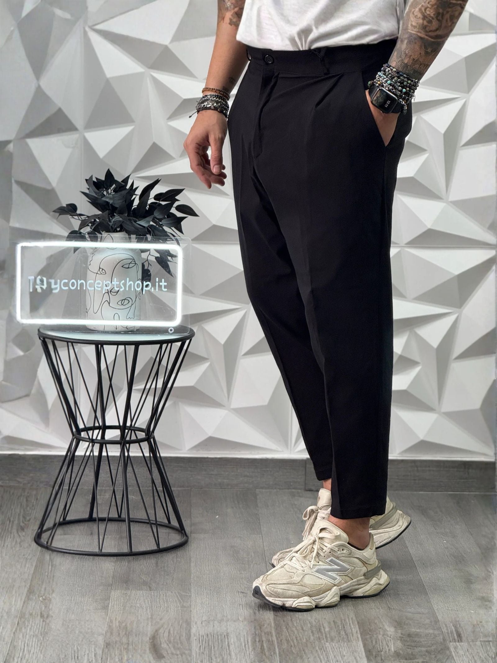 PANTALONE MONTECARLO FW26 NERO  ELASTIC  NEW JOB BRAND